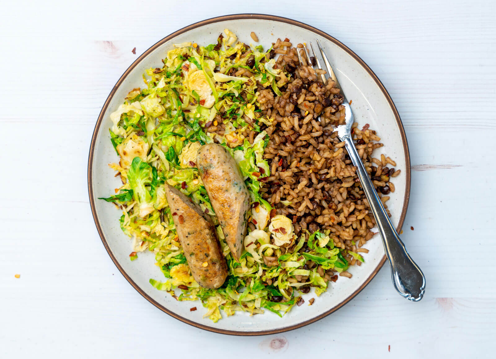 Chicken Sausage + Caramelized Brussels