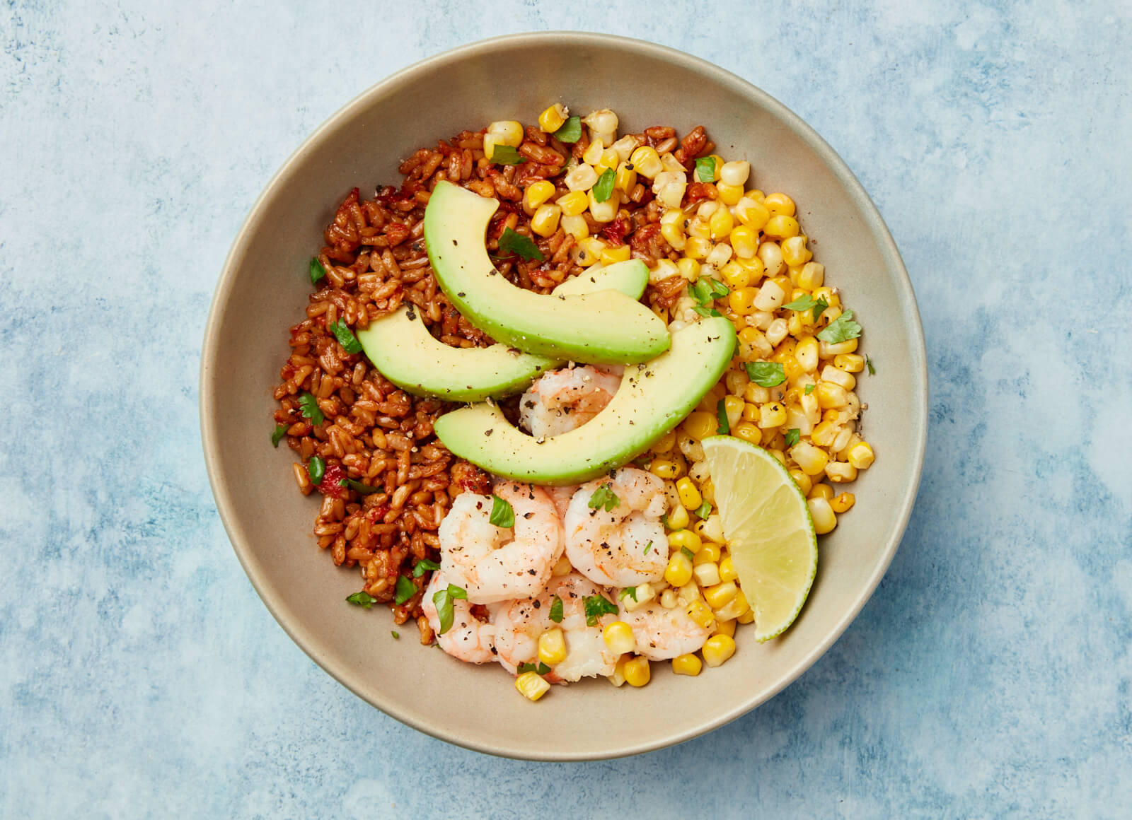 Mexican Gulf Shrimp + Corn Rice Bowl