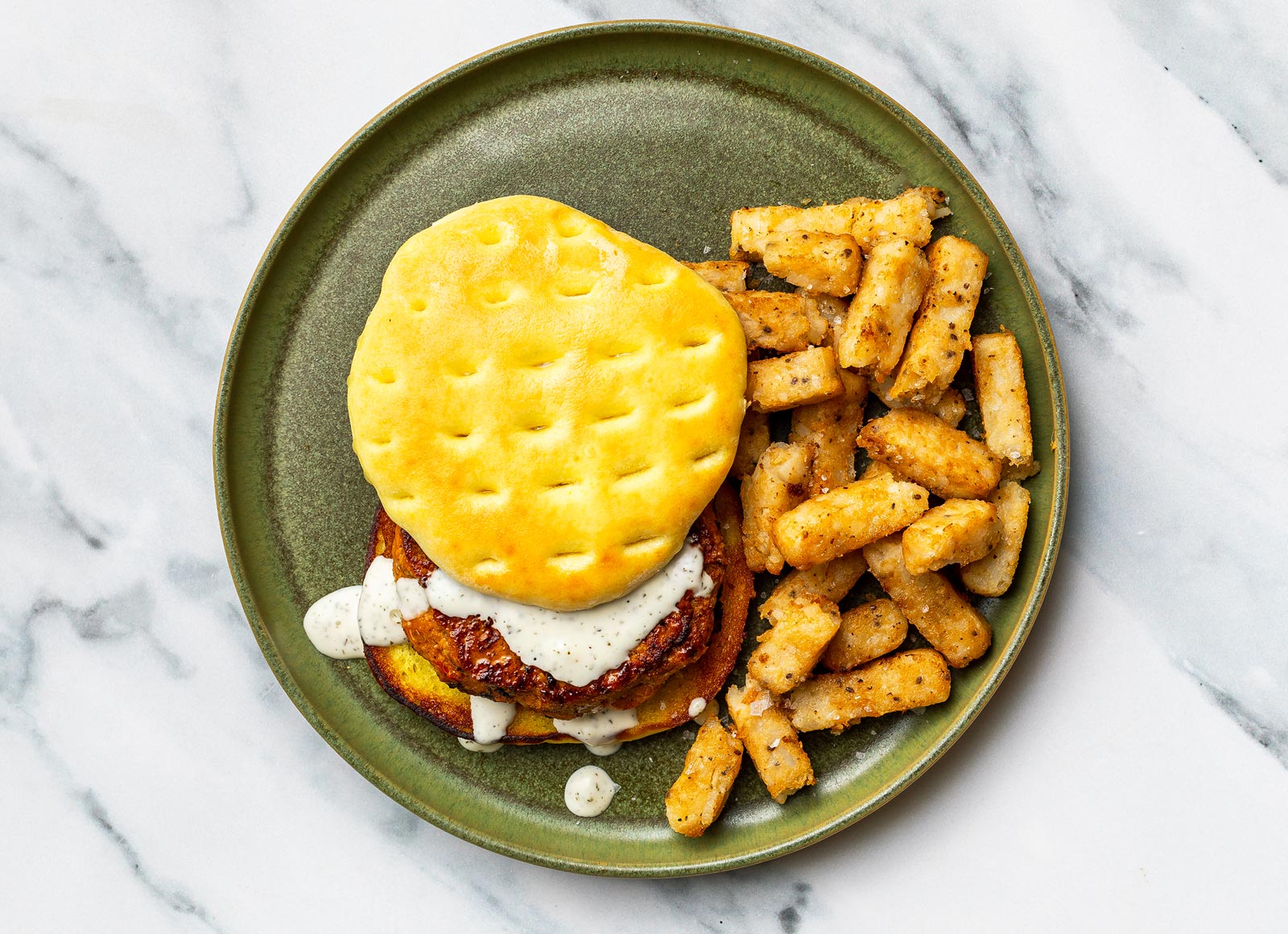 Sweet Potato Ranch Burger + Fries