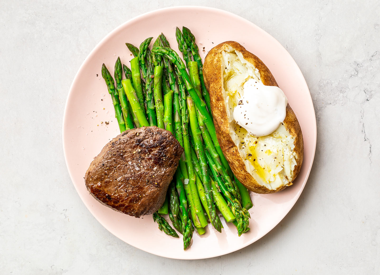 Steakhouse-Style Beef Sirloin + Baked Microwave-Ready Russet Potato