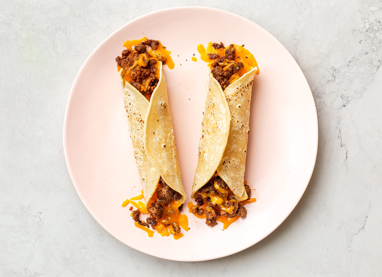 Supremely Cheesy Beef Burritos