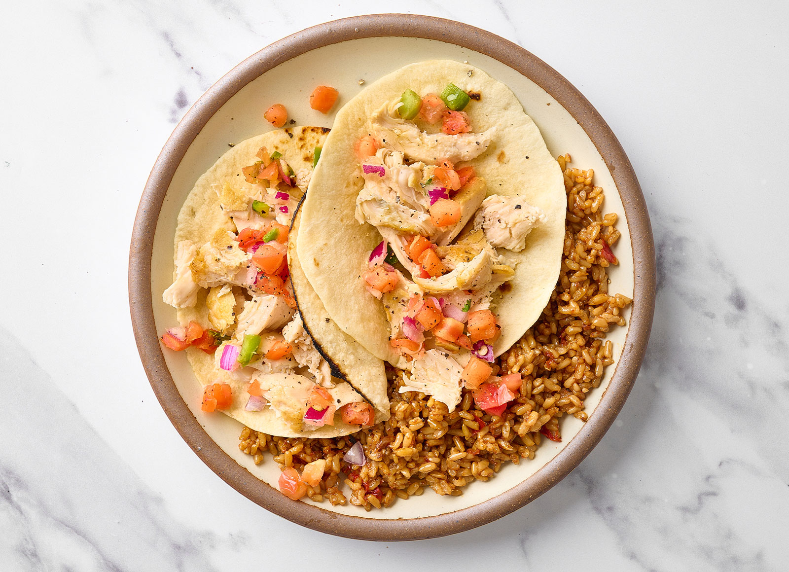 Simple Chicken Tacos + Mexican Rice