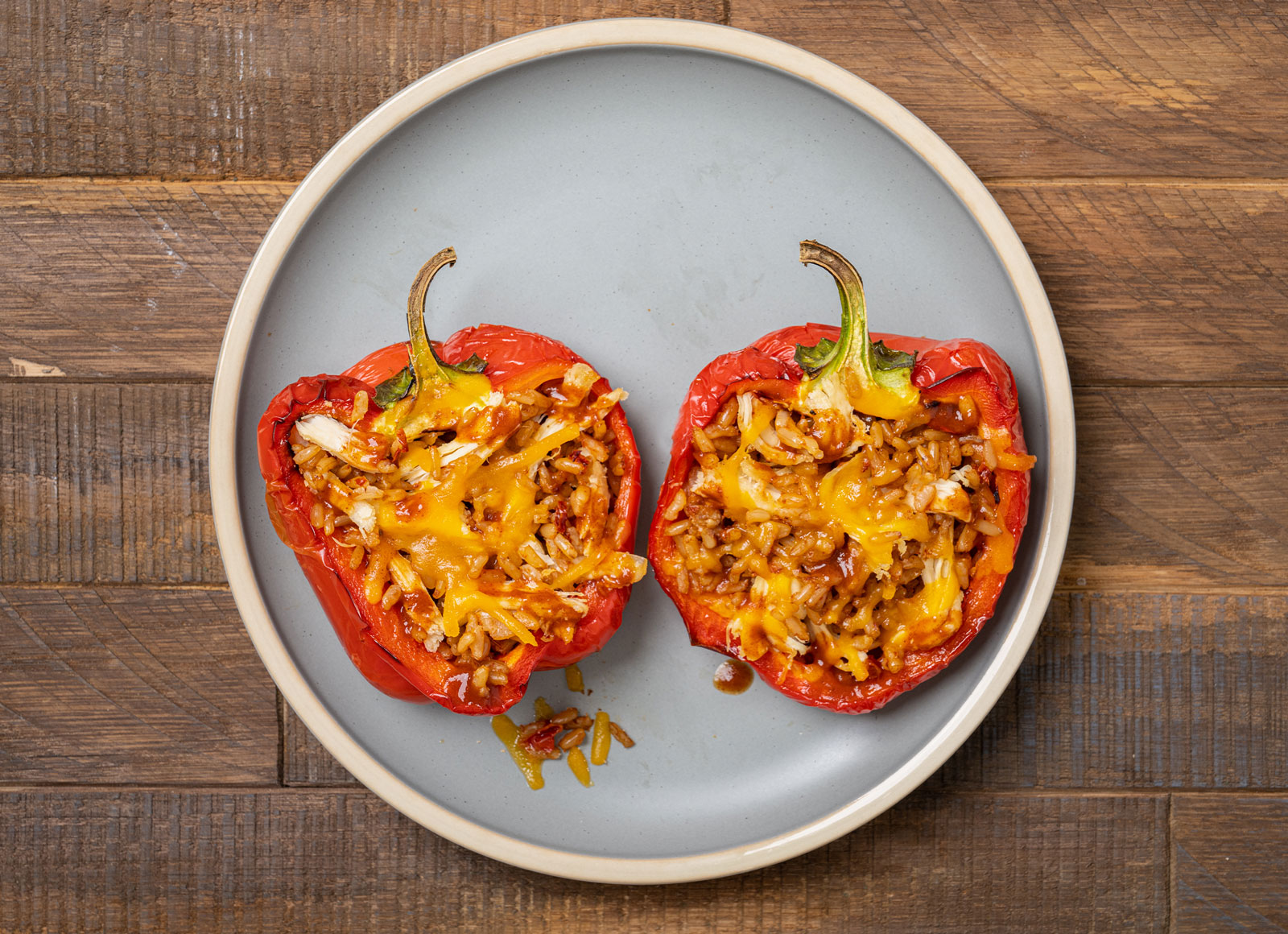 Zesty Pulled Chicken Stuffed Peppers