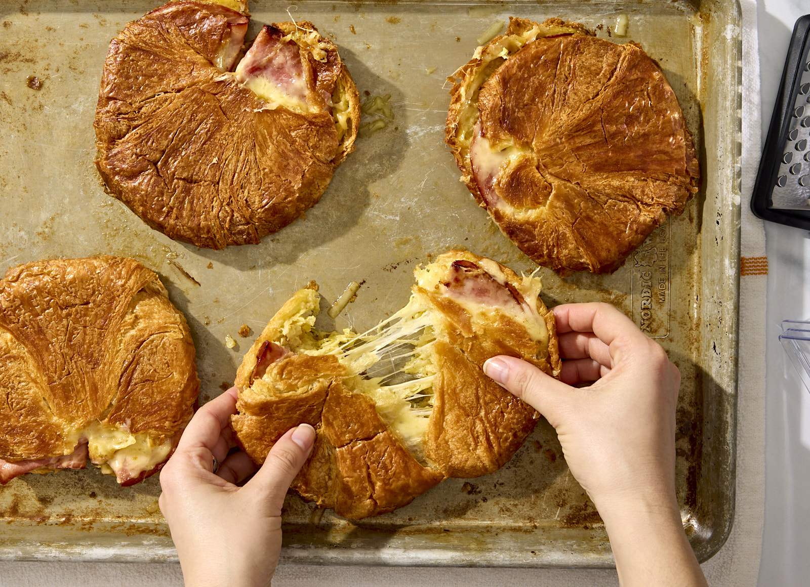 Sheet Pan Honey Mustard Ham + Gruyere Croissant