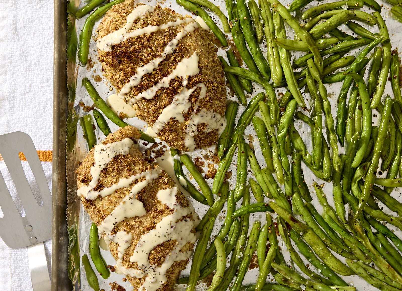 Sheet Pan Superior Protein Almond Parmesan Crusted Chicken