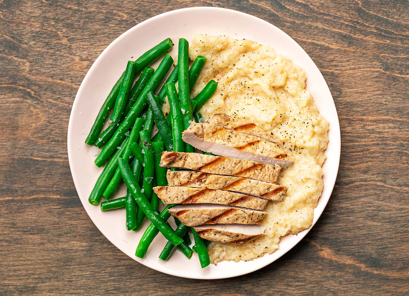 Grilled Pork with Cauliflower Mash
