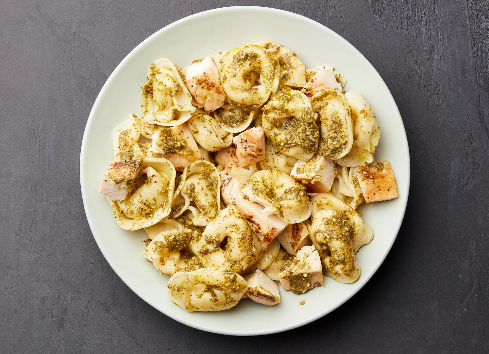 Pesto Tortelloni with Seasoned Grilled Chicken Breast