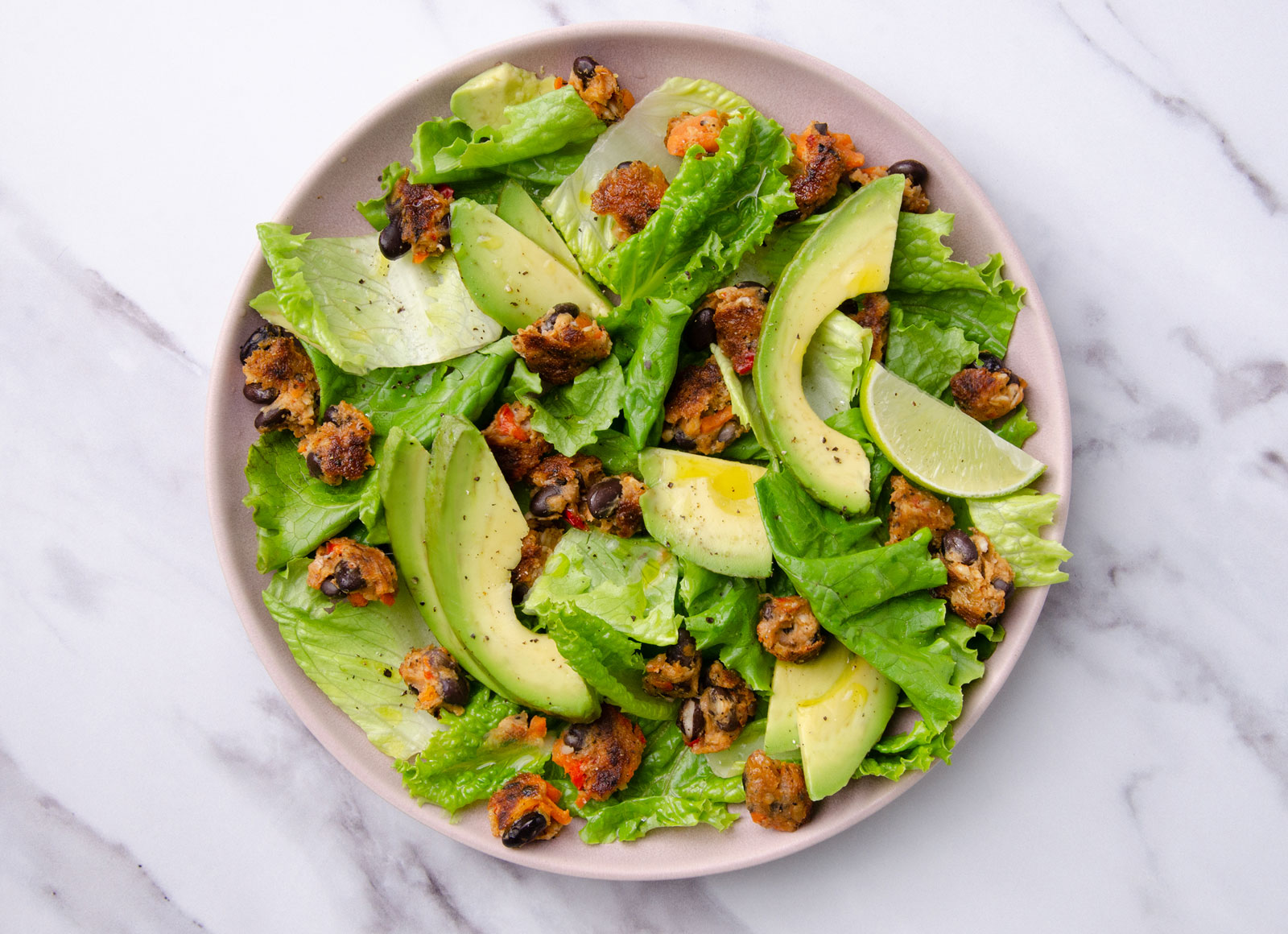 Black Bean + Avocado Salad with Lime Dressing