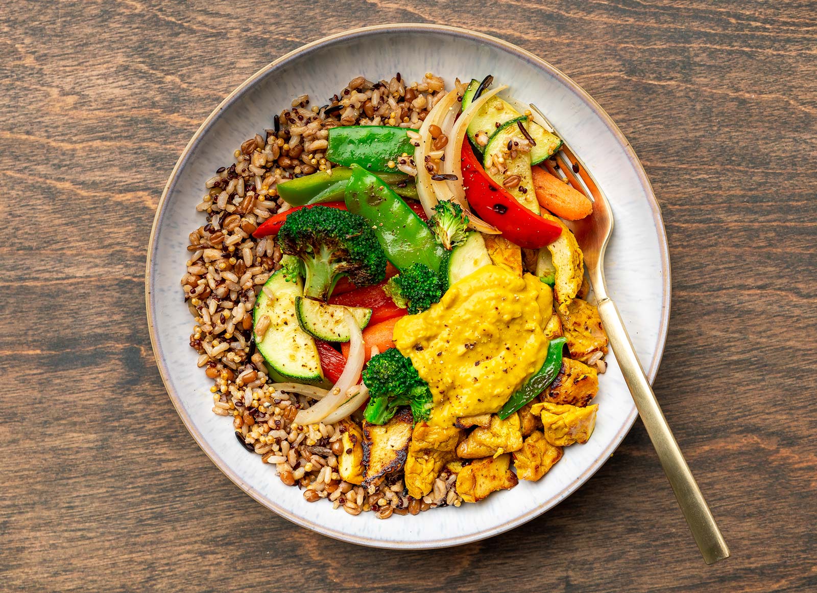 7-Grain, 7-Veggie Curry Tofu Bowl