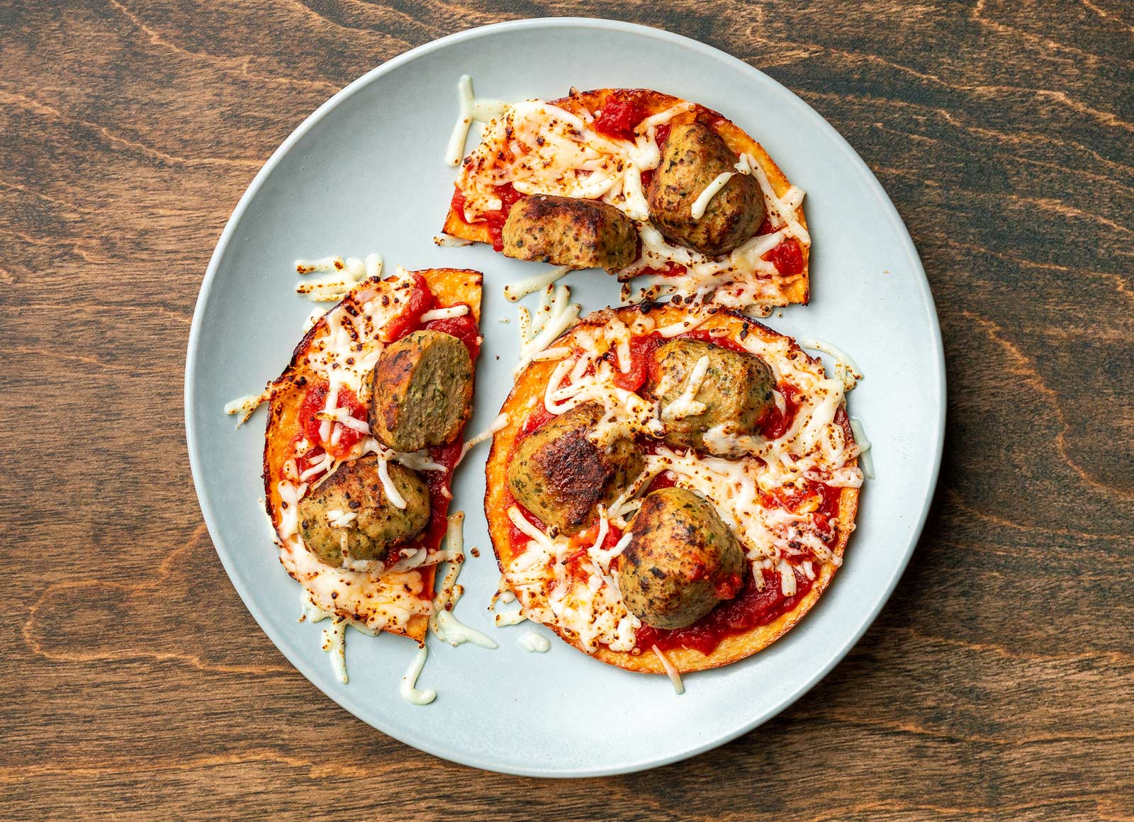 Cheesy Turkey Meatball Sub-Style Toast with Shredded Mozzarella Cheese