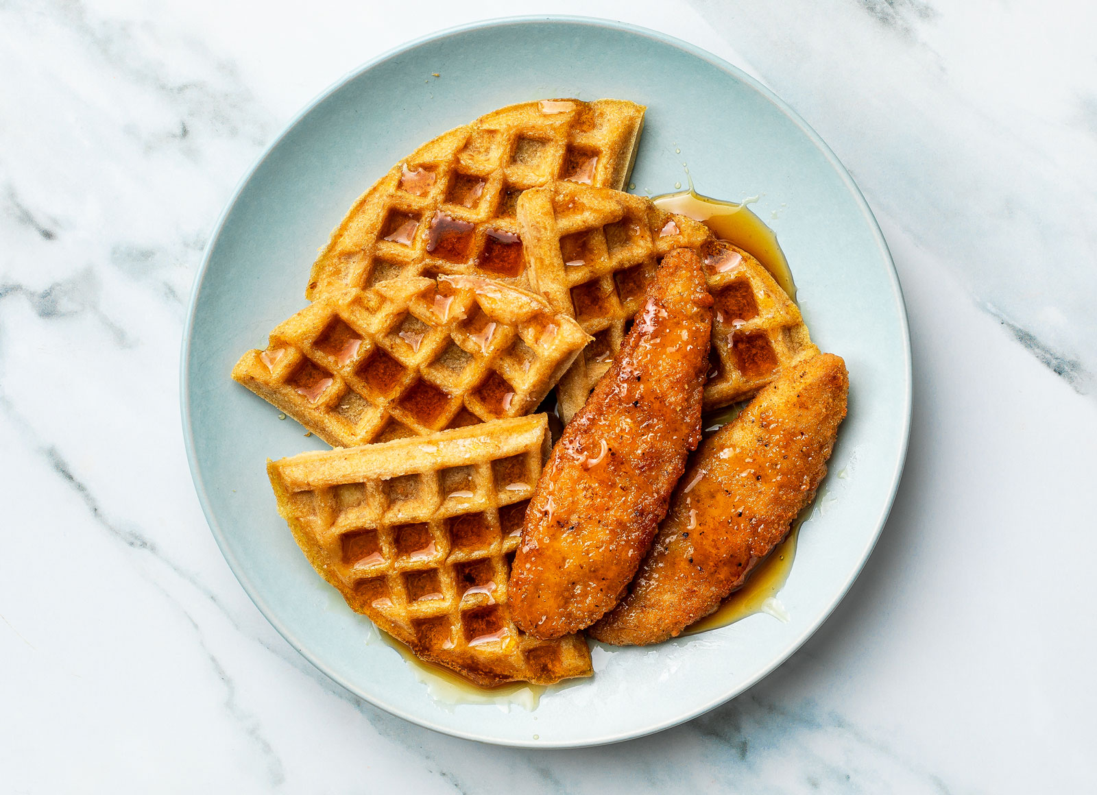 Chicken Fingers + Waffles