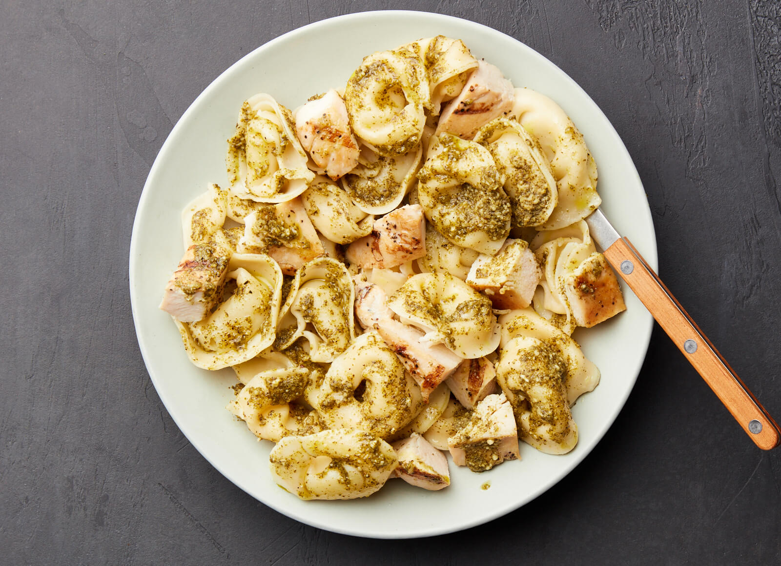 Cheesy Seasoned Grilled Chicken Breast Pesto Tortelloni