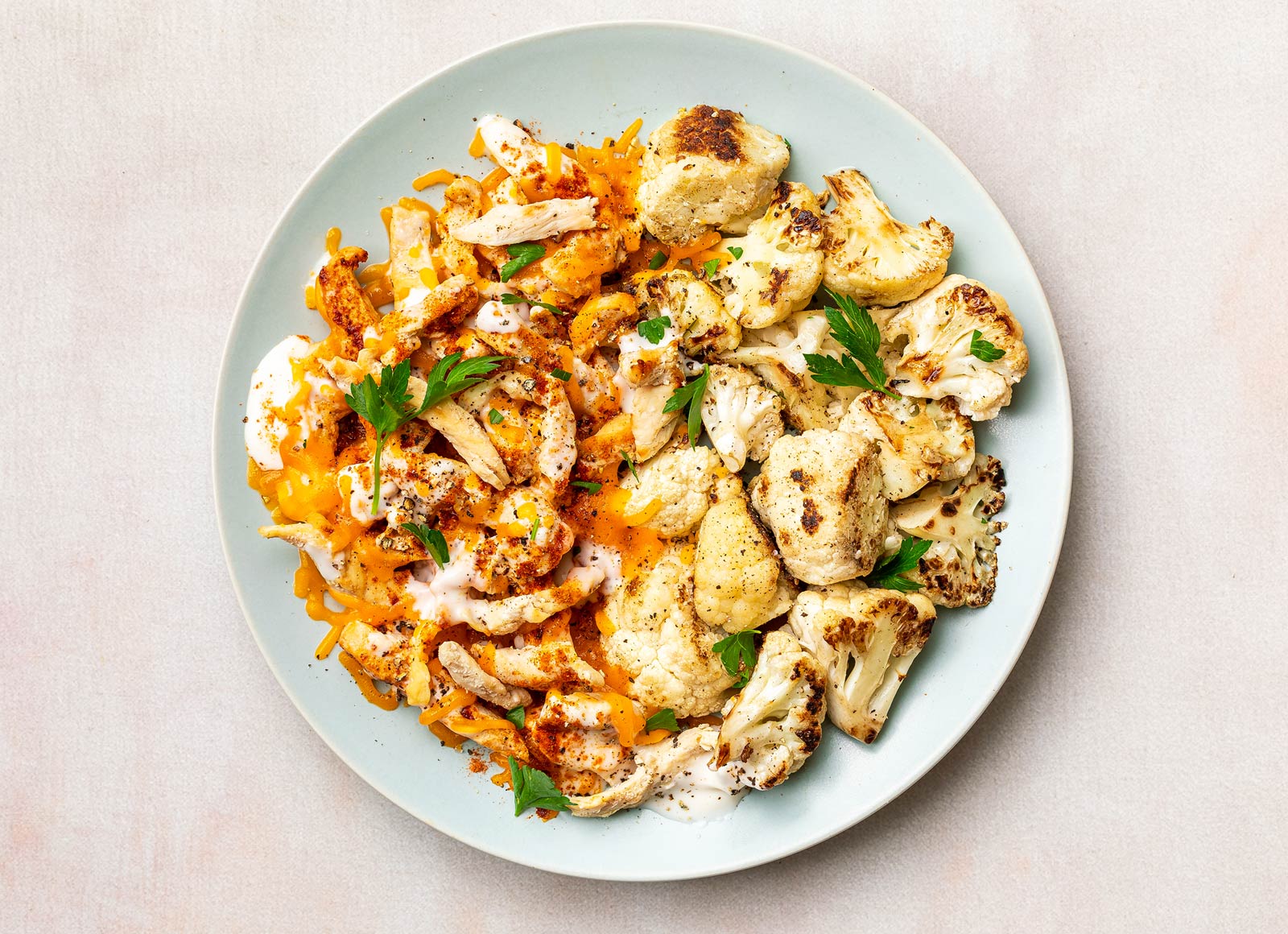 Cheesy Taco Baked Chicken + Cauliflower