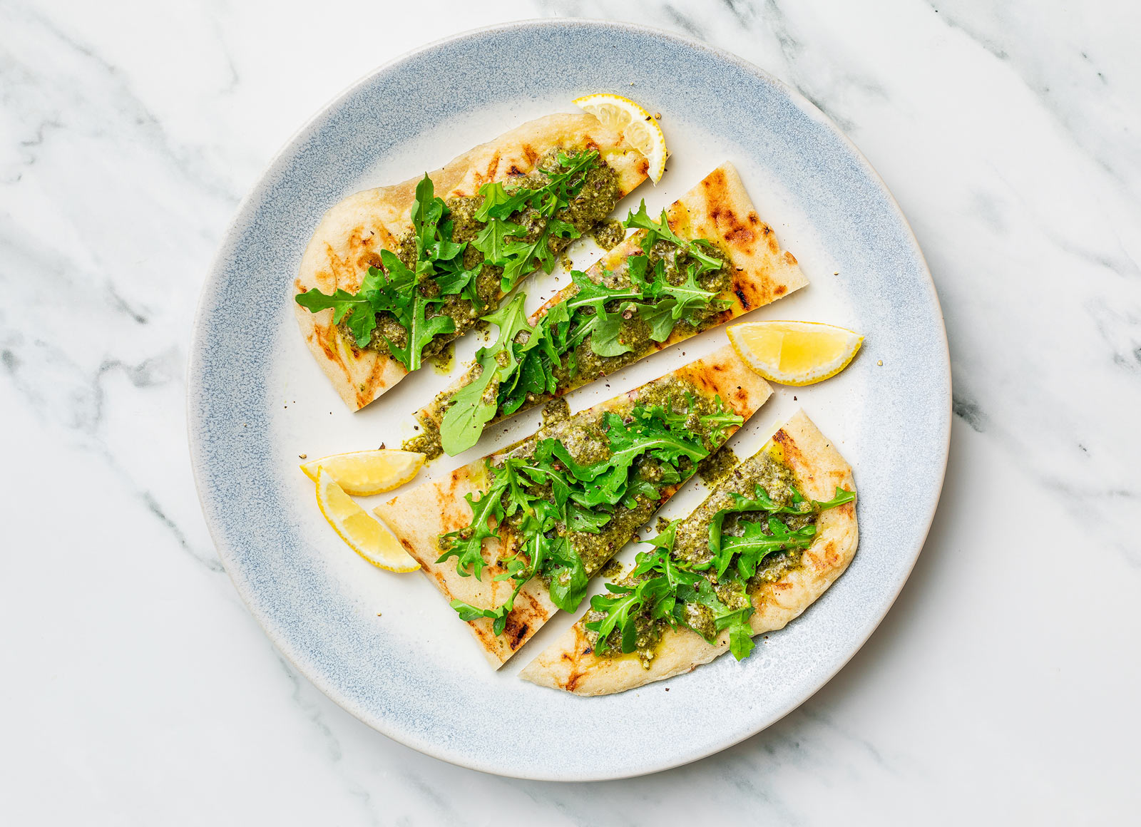 Pesto + Arugula Wood Grilled Flatbread | Hungryroot
