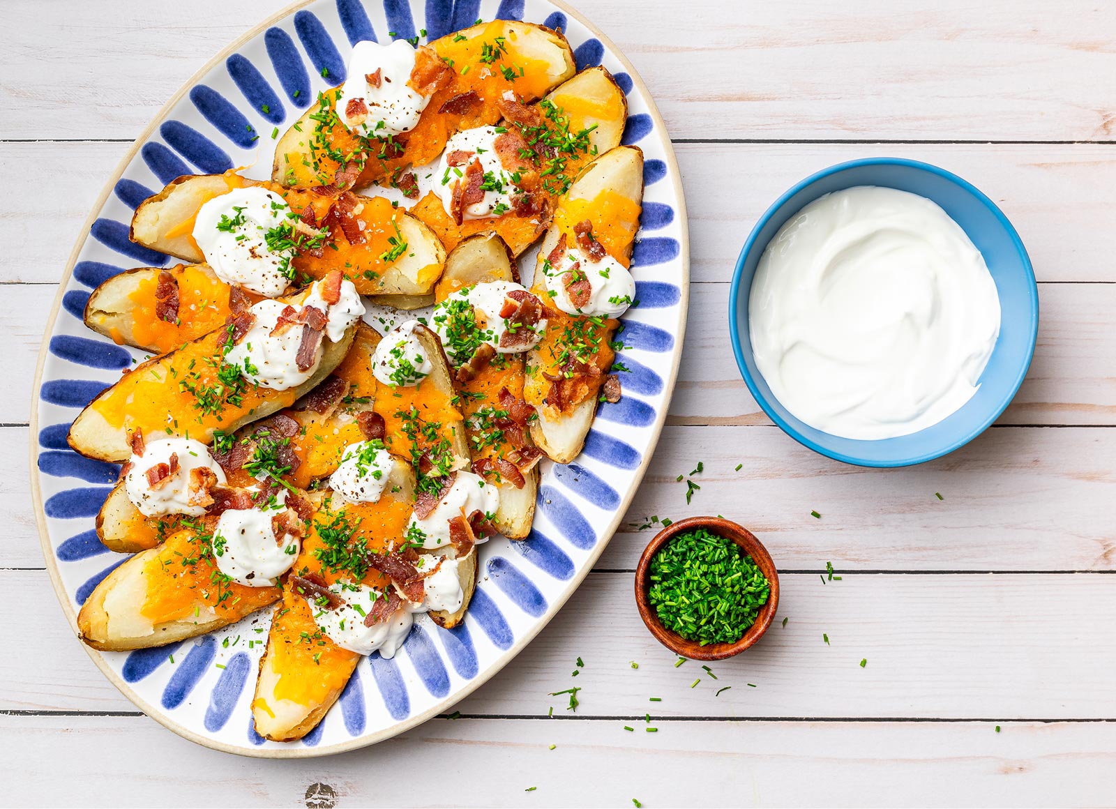Cheesy Bacon Baked Potato Skins