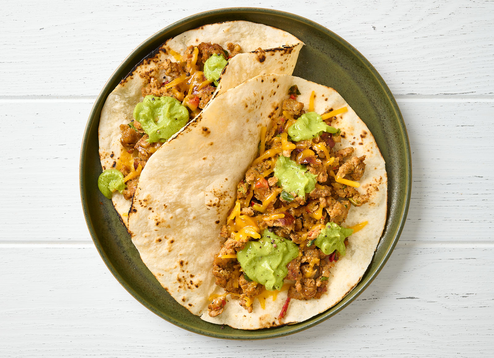 Fajita Chicken Taco with Avocado and Cheese