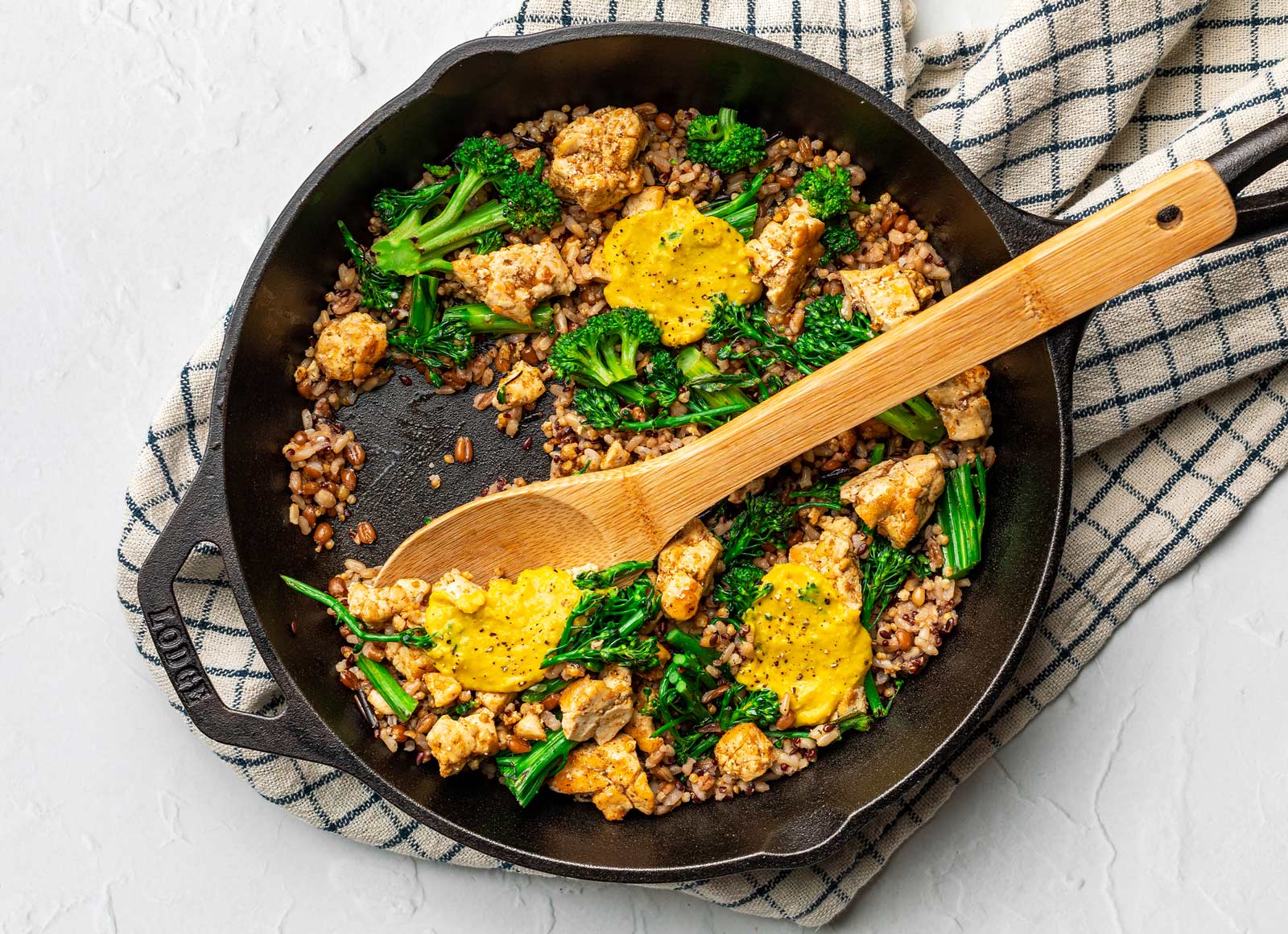 Spiced Curry Tofu + Sweet Baby Broccoli Stir-Fry