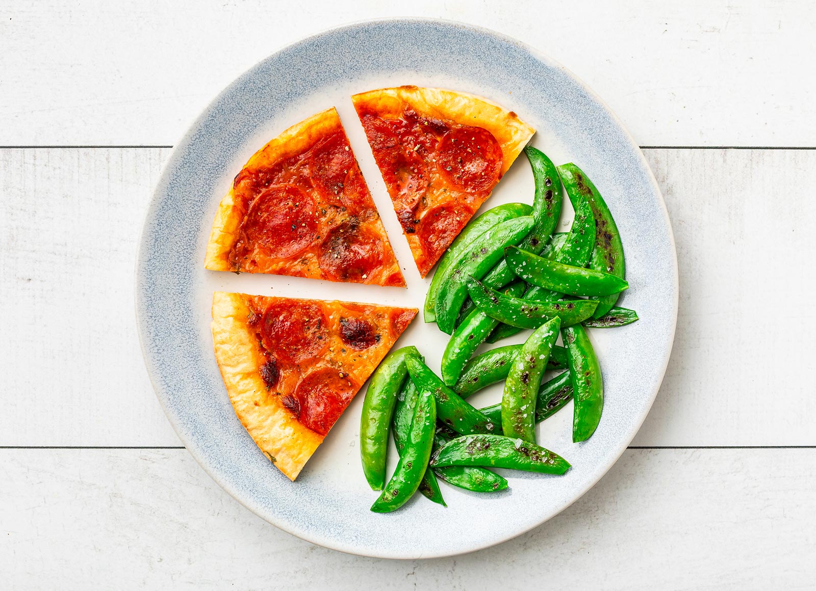 Pepperoni Pizza + Pea Snaps