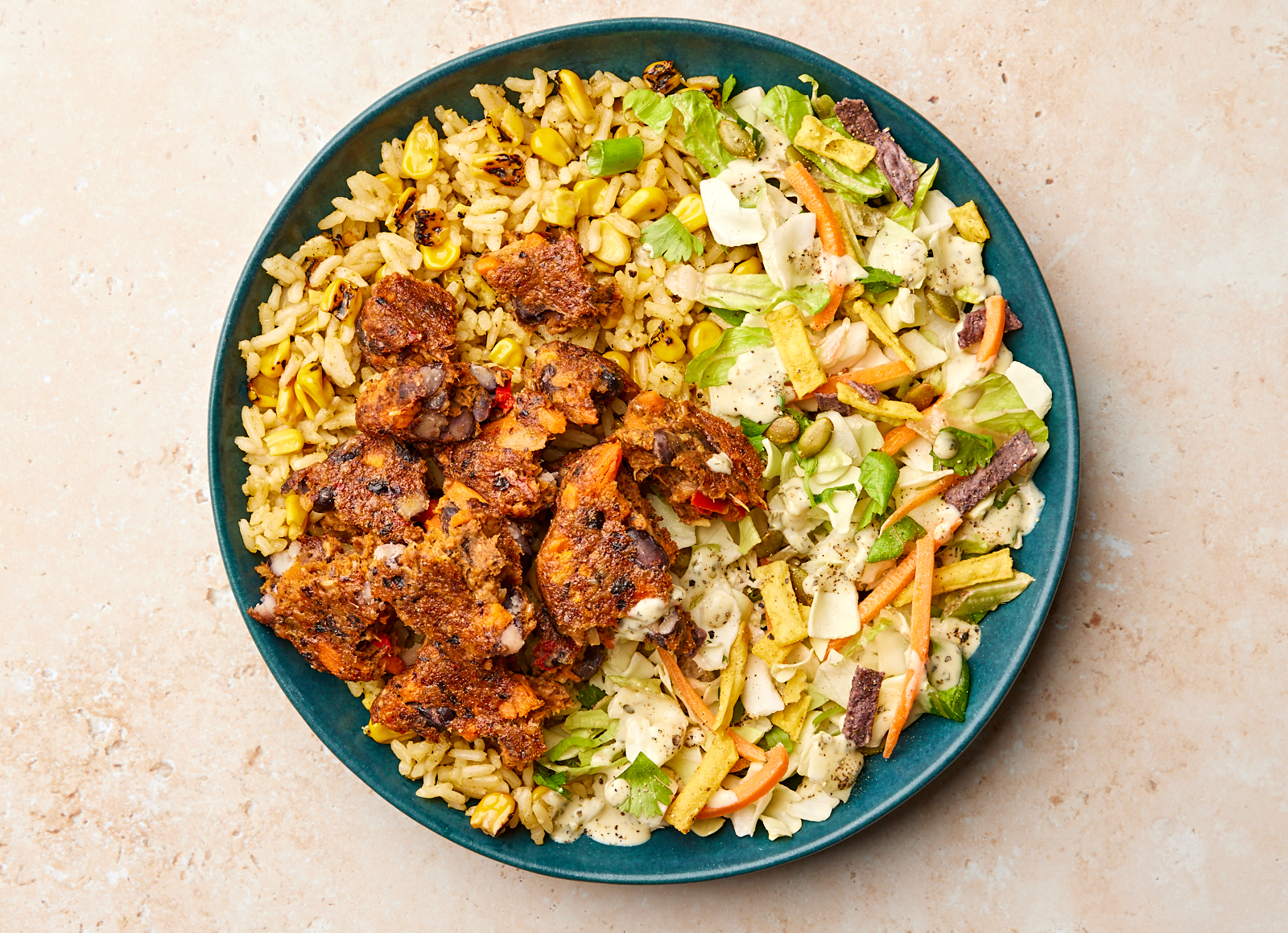 Black Bean Burger Rice Bowl