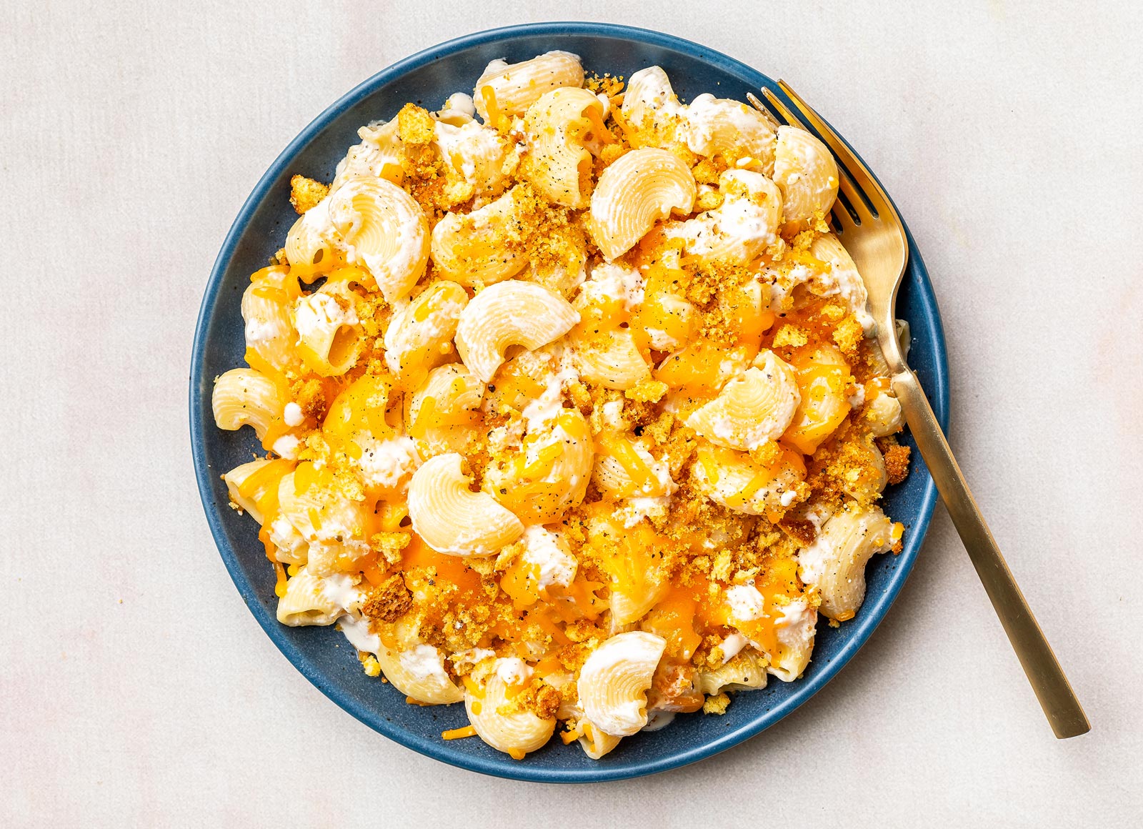 Mac 'n Cheese with Salt + Pepper Breadcrumbs