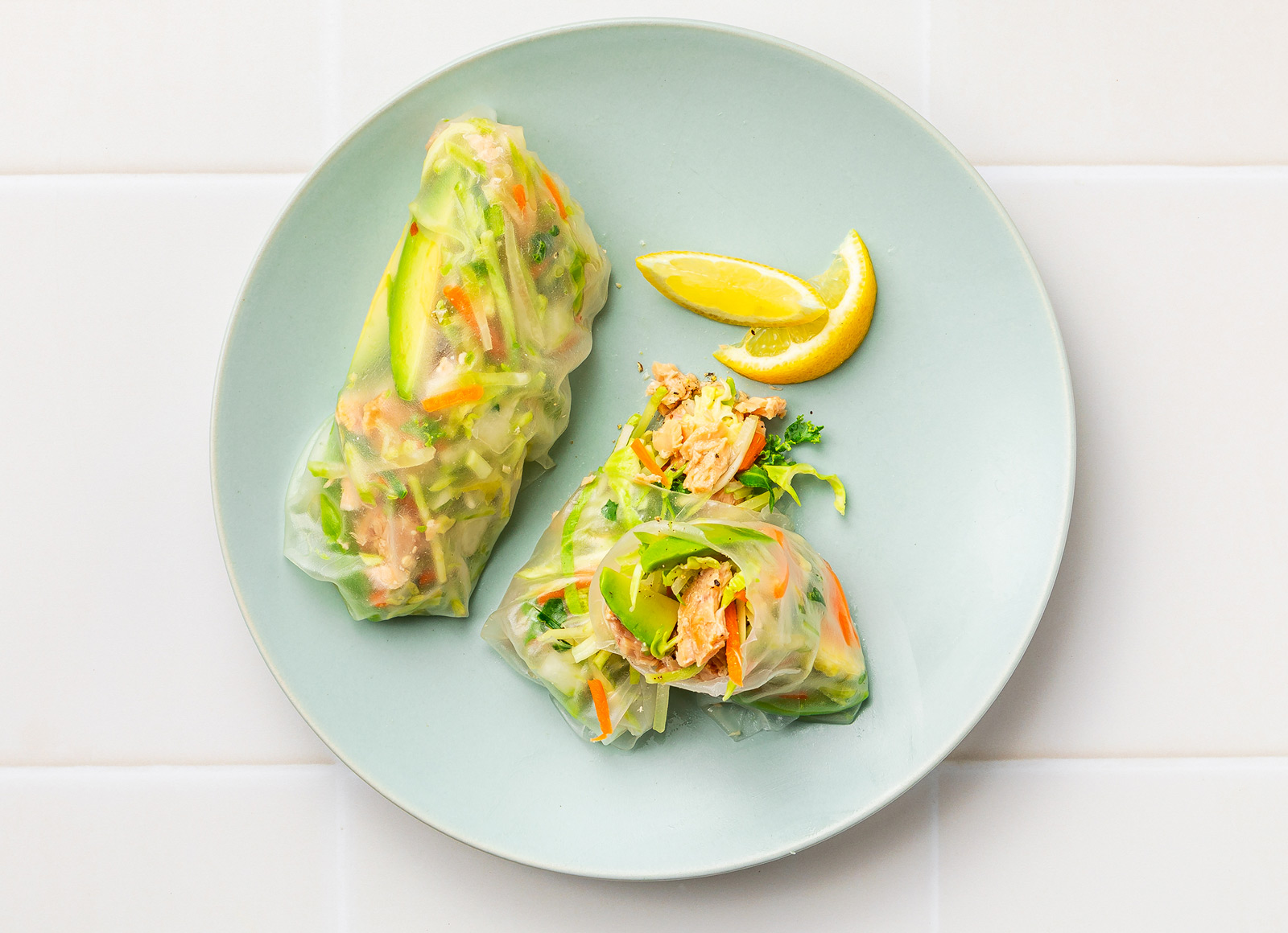 Avocado Tuna Salad Summer Rolls