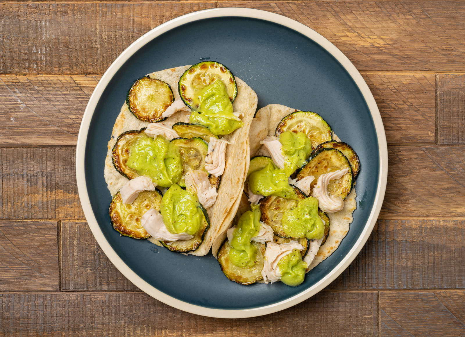 Chicken + Zucchini Avocado Tacos