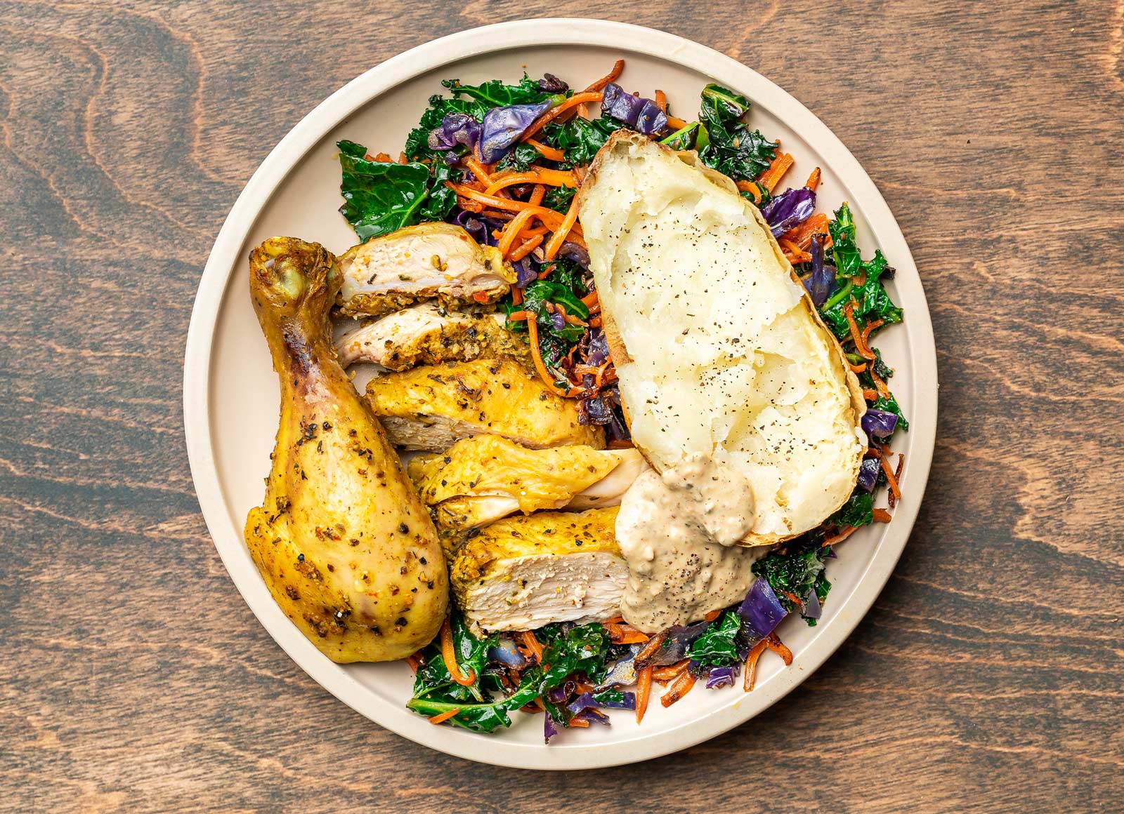 Juicy Lemon Pepper Chicken + 5-Minute Microwave-Ready Russet Potato