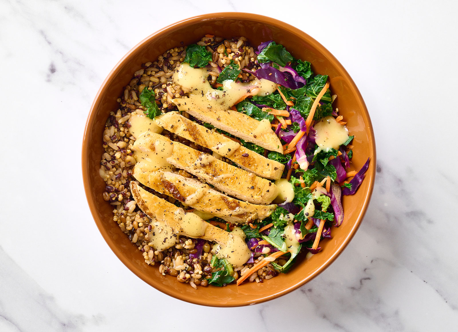 Grilled Seasoned Chicken Breast Rainbow Grain Bowl