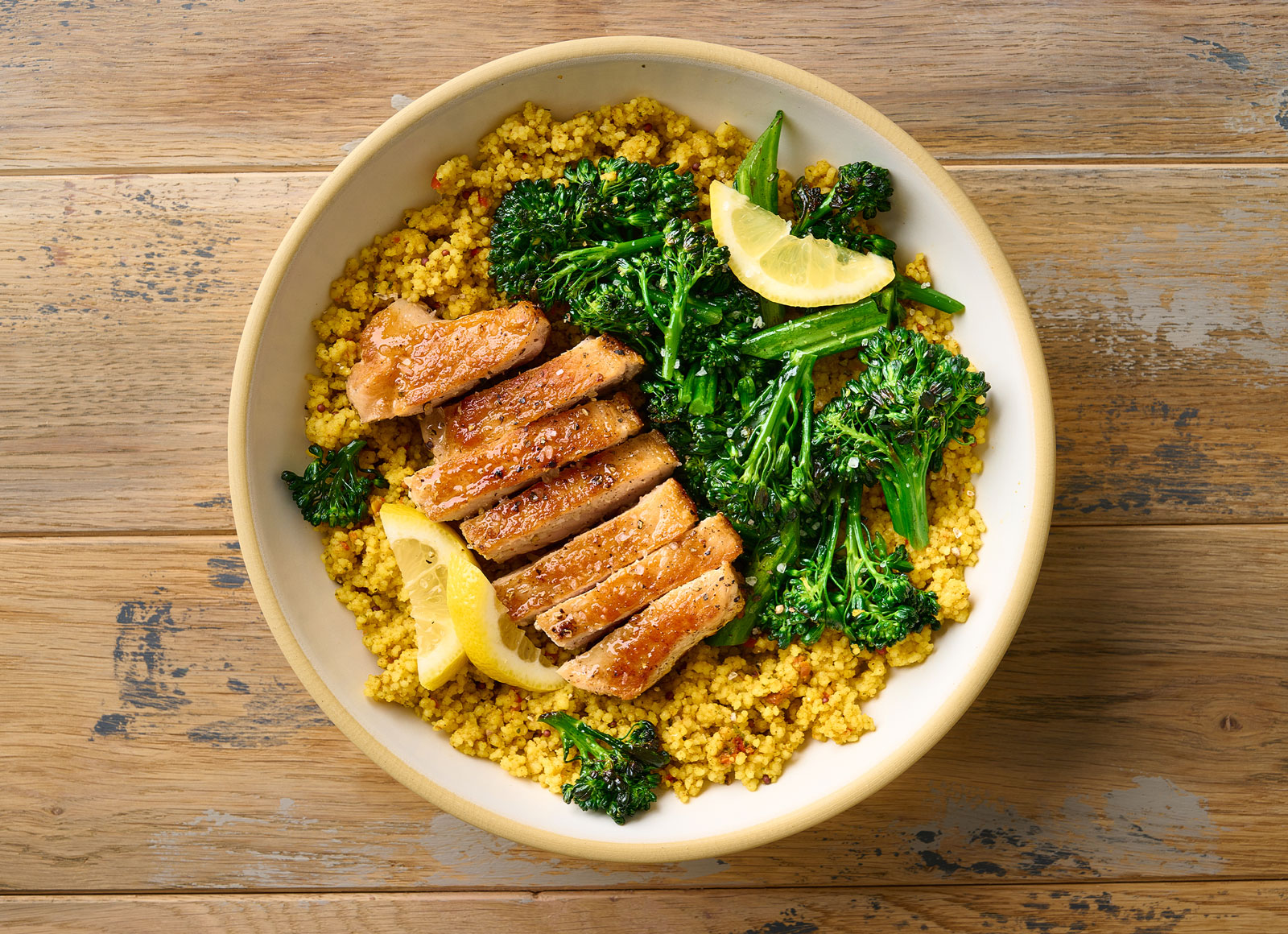 Seared Pork Chop + Spiced Couscous