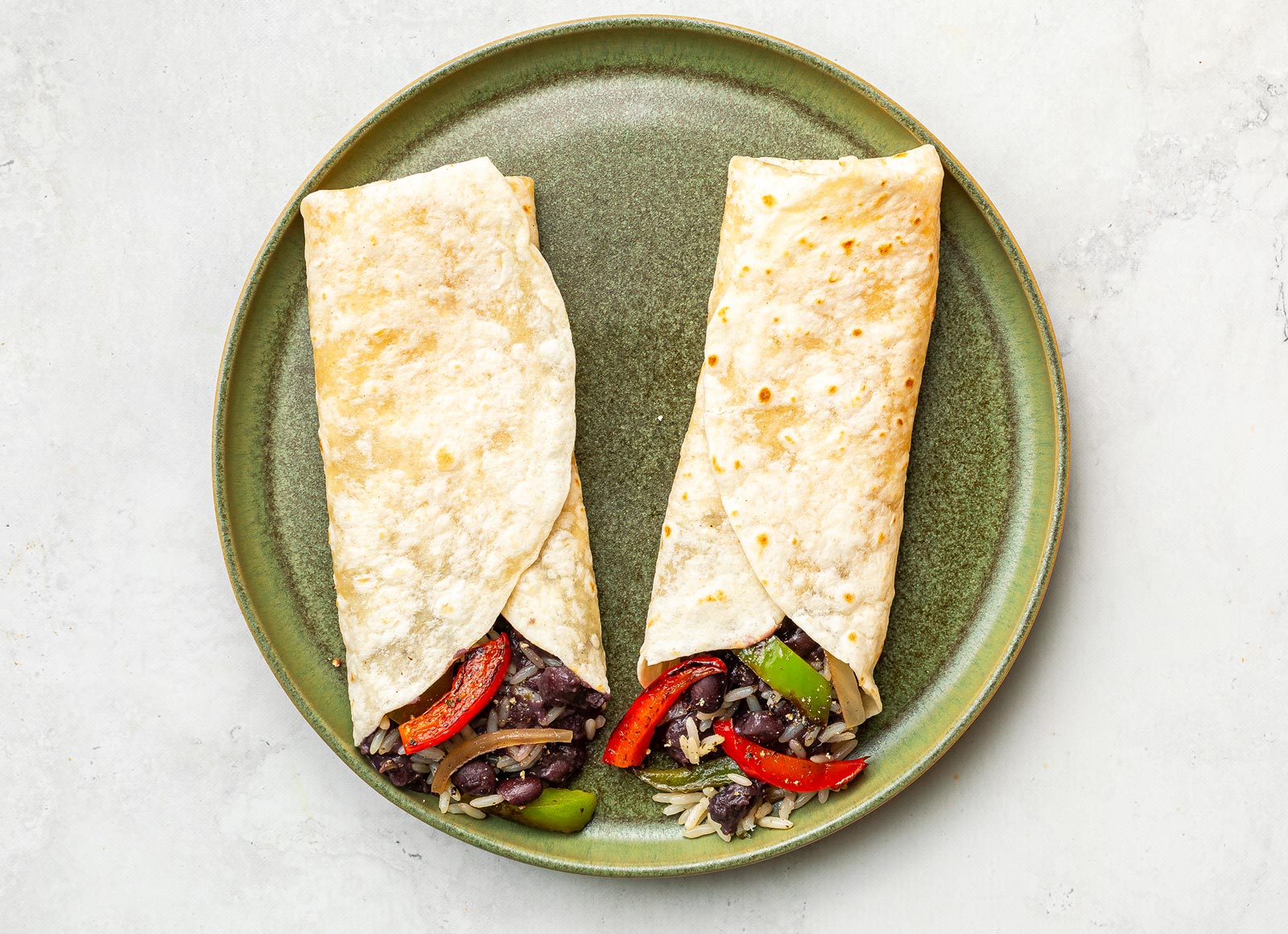 Black Bean + Cilantro Rice Fajita Burrito