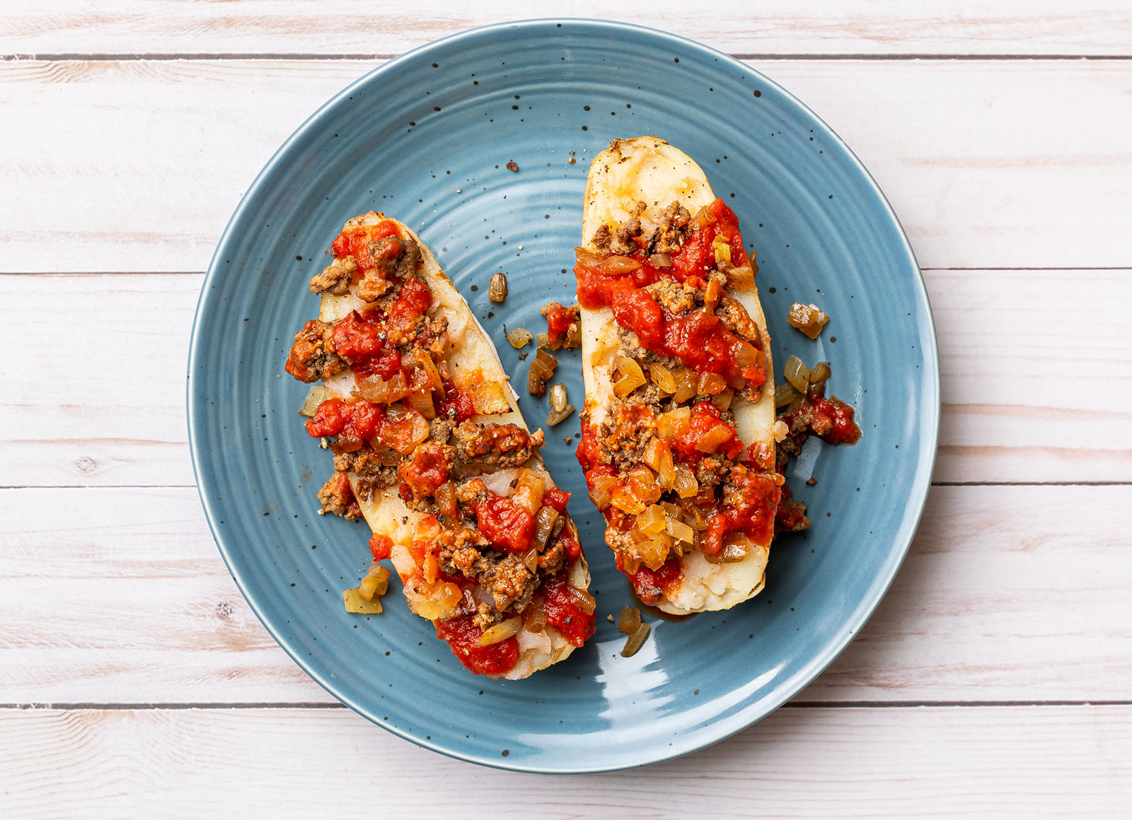 Simple Sloppy Joes Stuffed Microwave-Ready Russet Potato