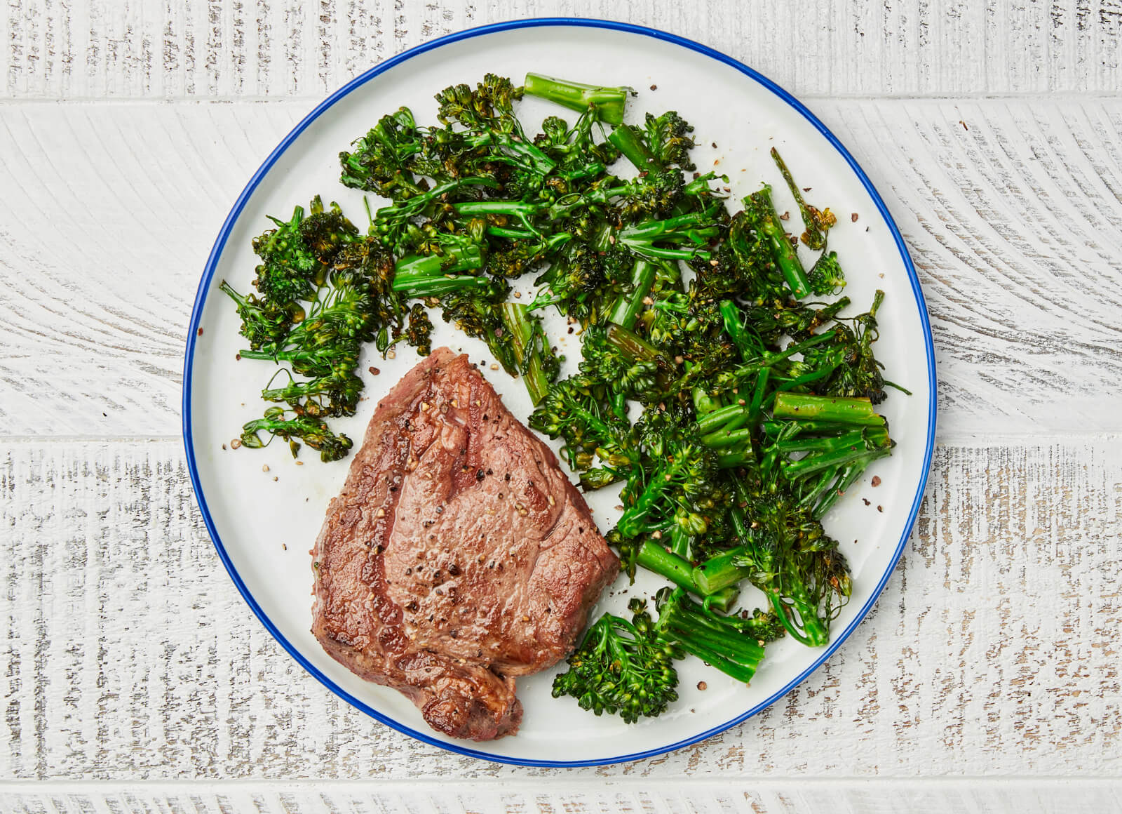 Seared Ribeye Steak + Baby Broccoli