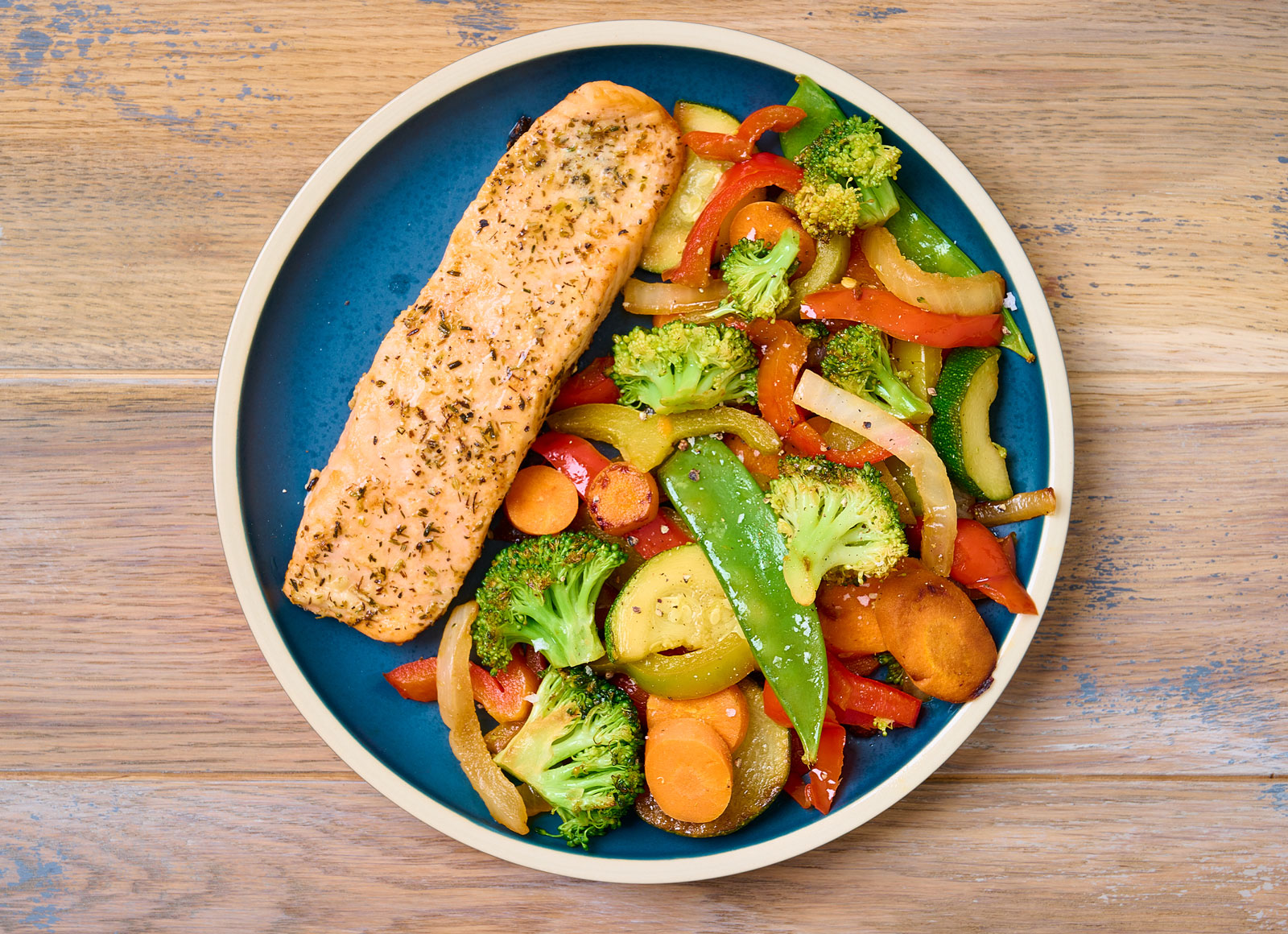 Sheet-Pan Herb Butter Salmon + Veggies