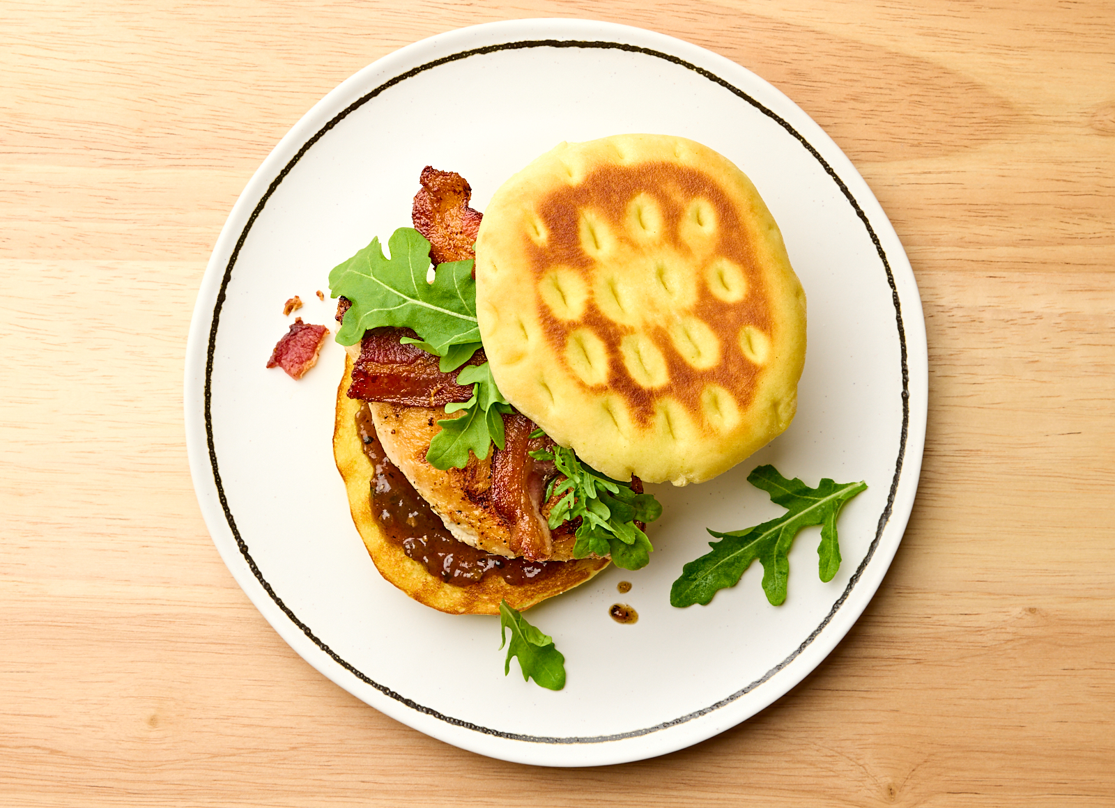 Peppery Seasoned Grilled Chicken Breast + Applewood Smoked Pork Bacon Sandwich