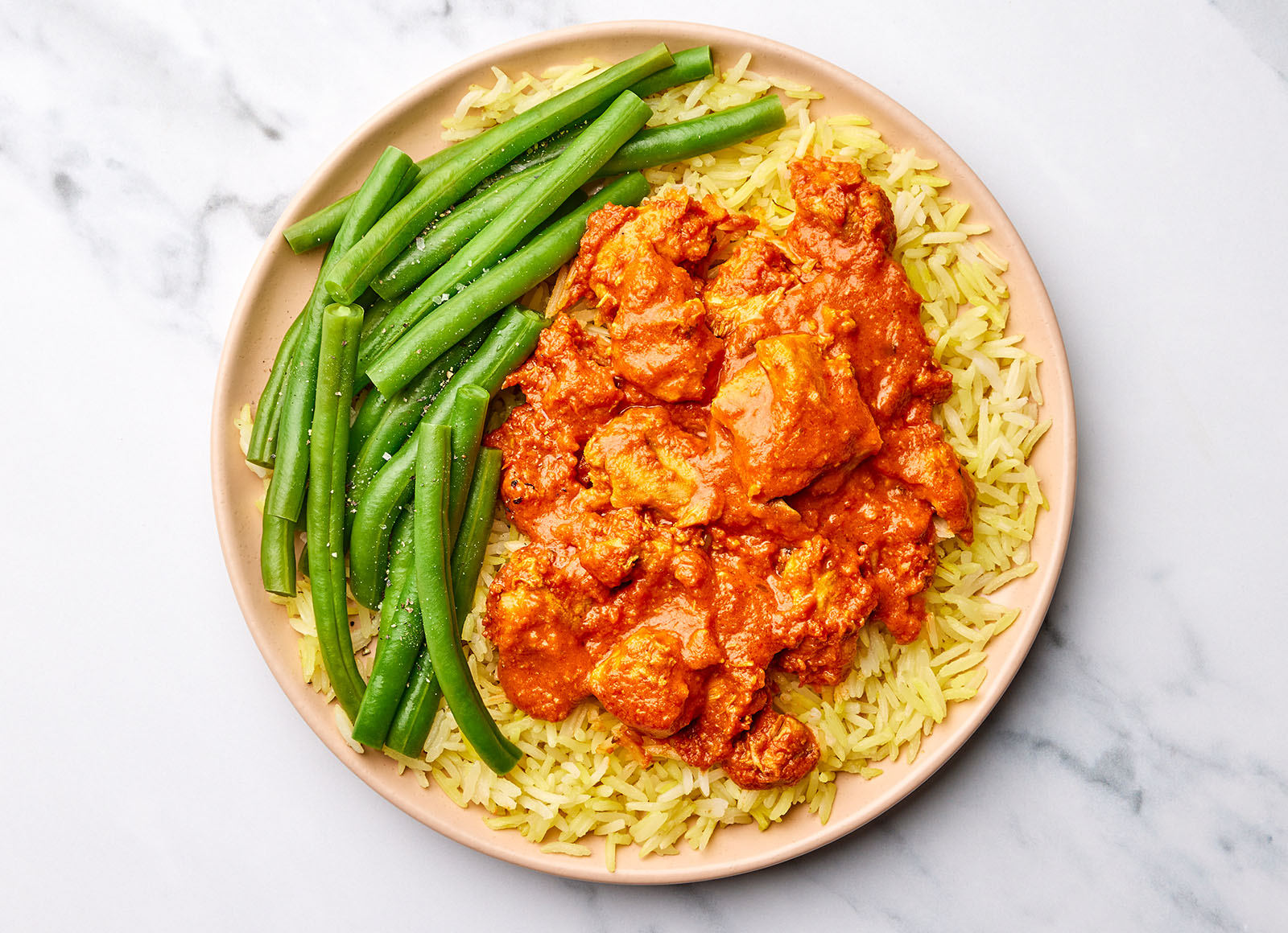 Chicken Tikka Masala + Rice with Green Beans