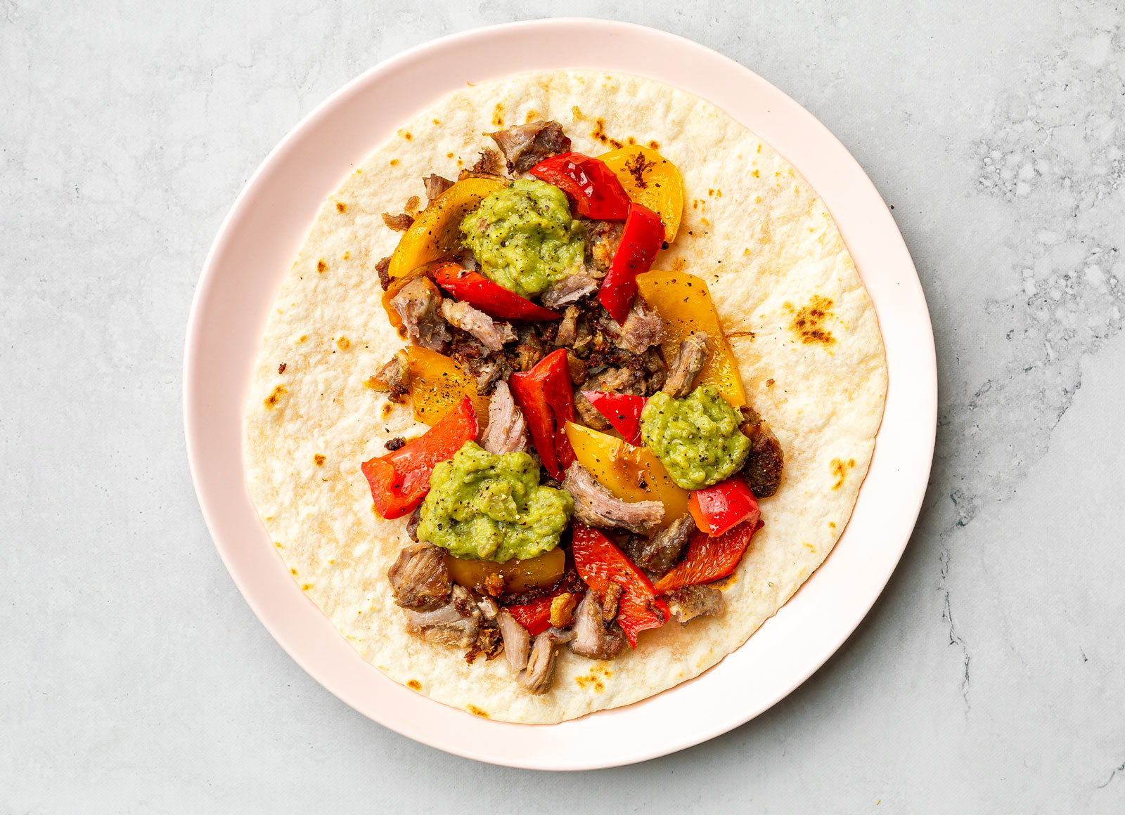 Roasted Carnitas + Bell Pepper Tacos