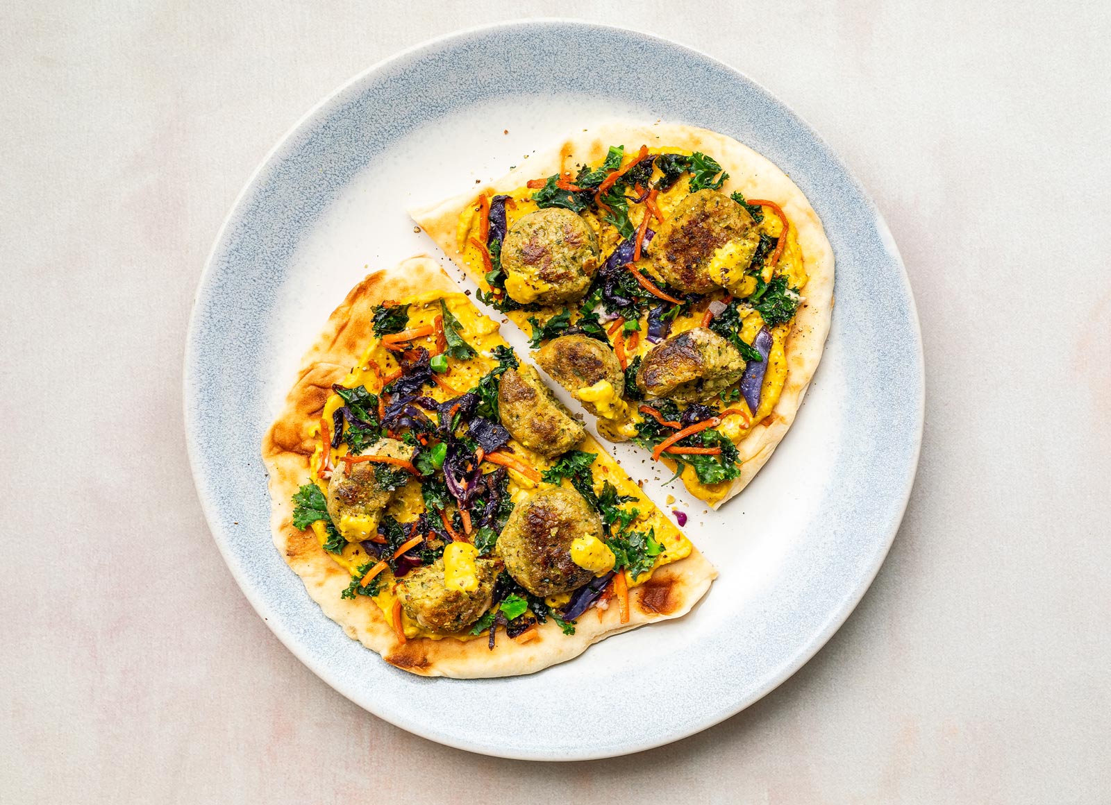 Curry Falafel Naan Wrap