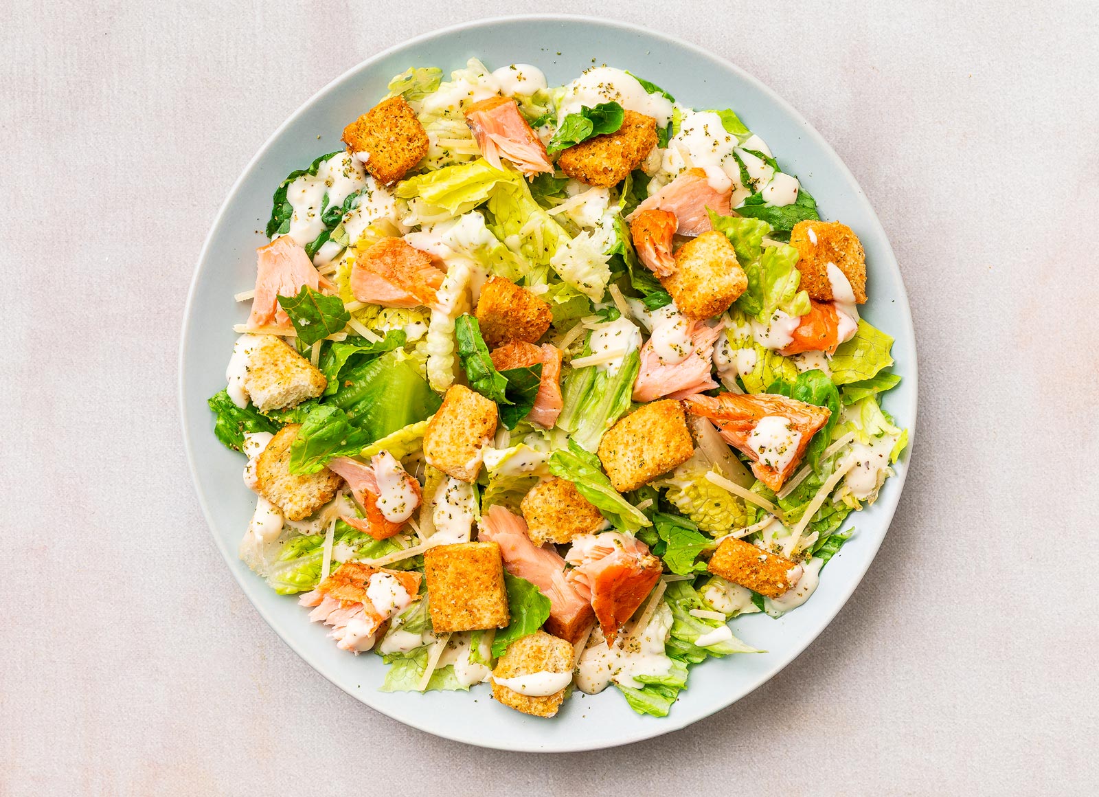 Herby Smoked Salmon Caesar Salad