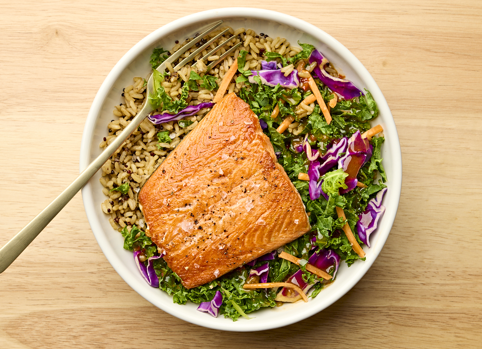Alaskan Wild Salmon with Sesame Ginger Rainbow Slaw