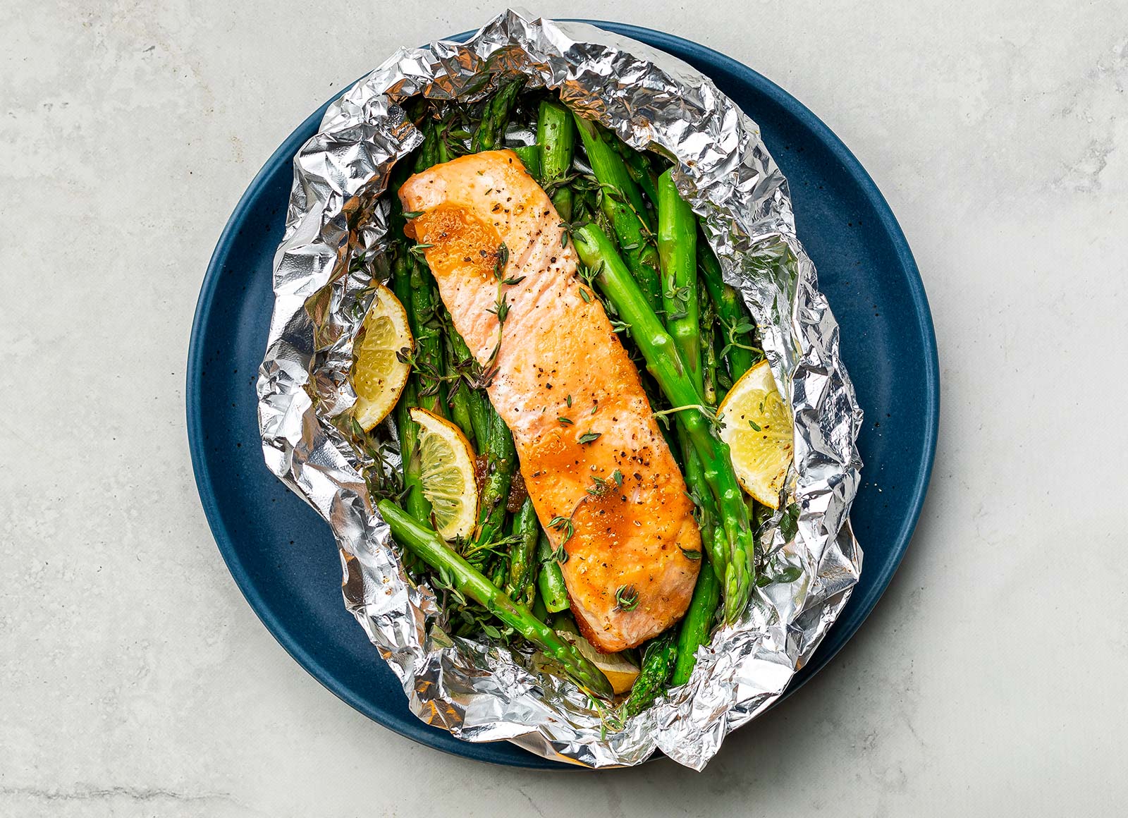 Honey Lemon Thyme Salmon with Asparagus