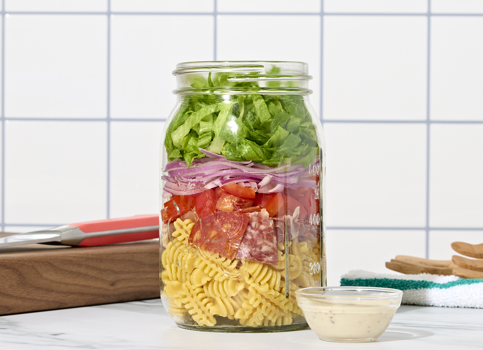 Mason Jar OG Hero Hoagie Grinder Pasta Salad
