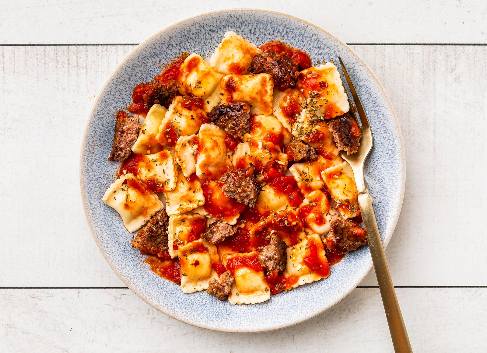 Italian Ground Beef Patties Ravioli Marinara
