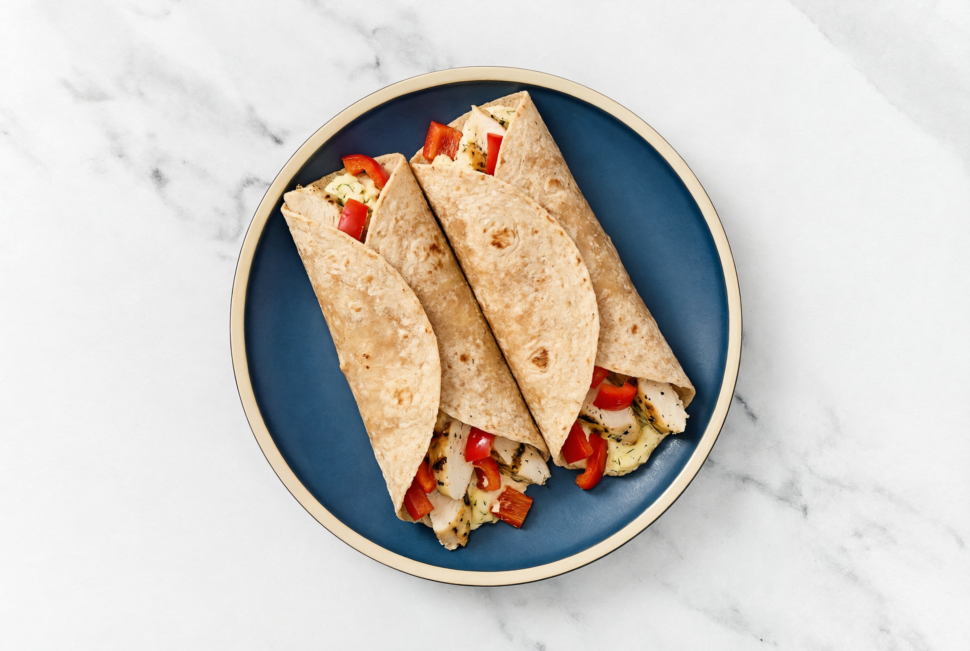 Lemon Dill Chicken n' Peppers Wrap