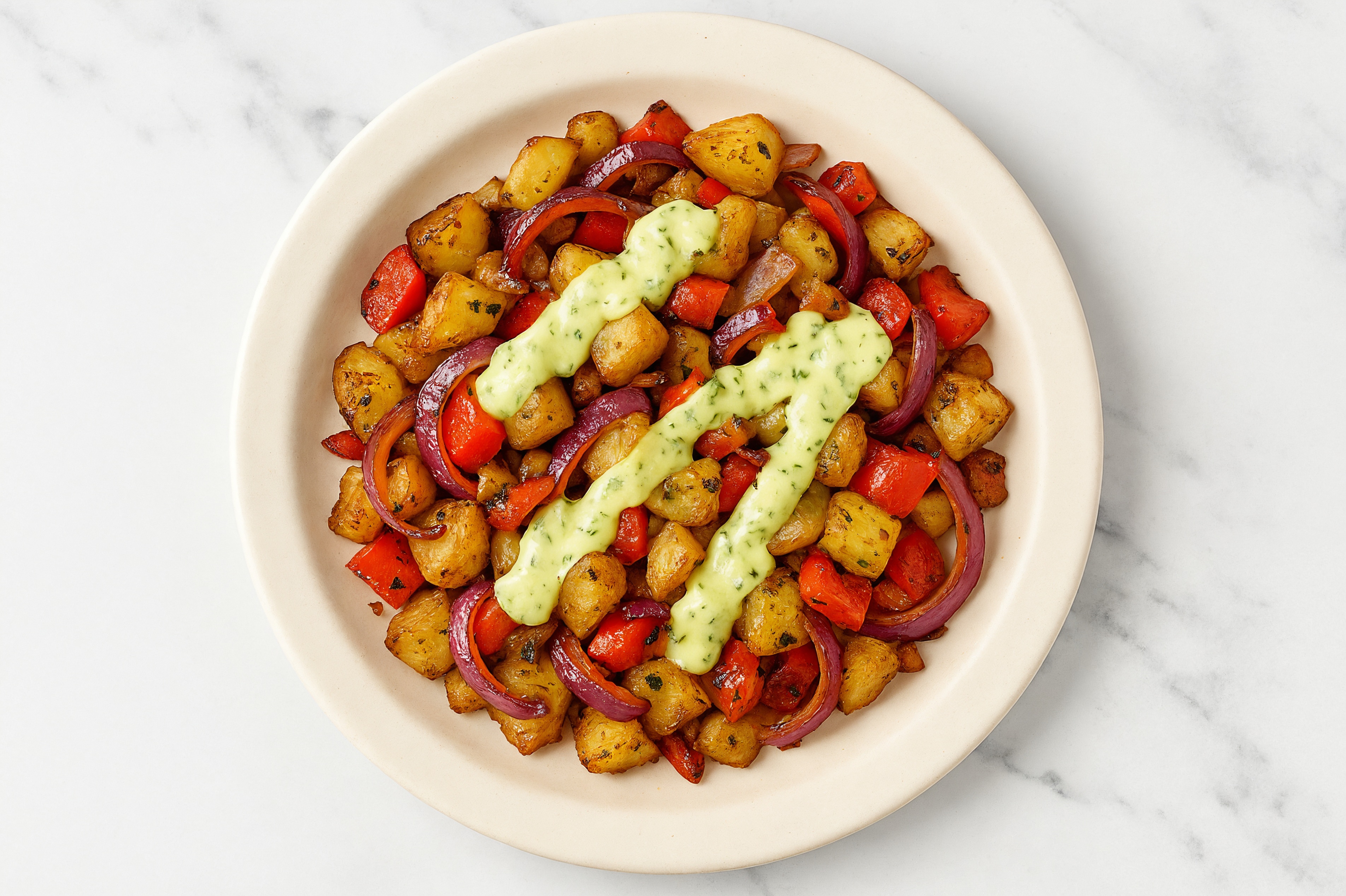Savory Breakfast Veggie Hash with Red Bell Pepper