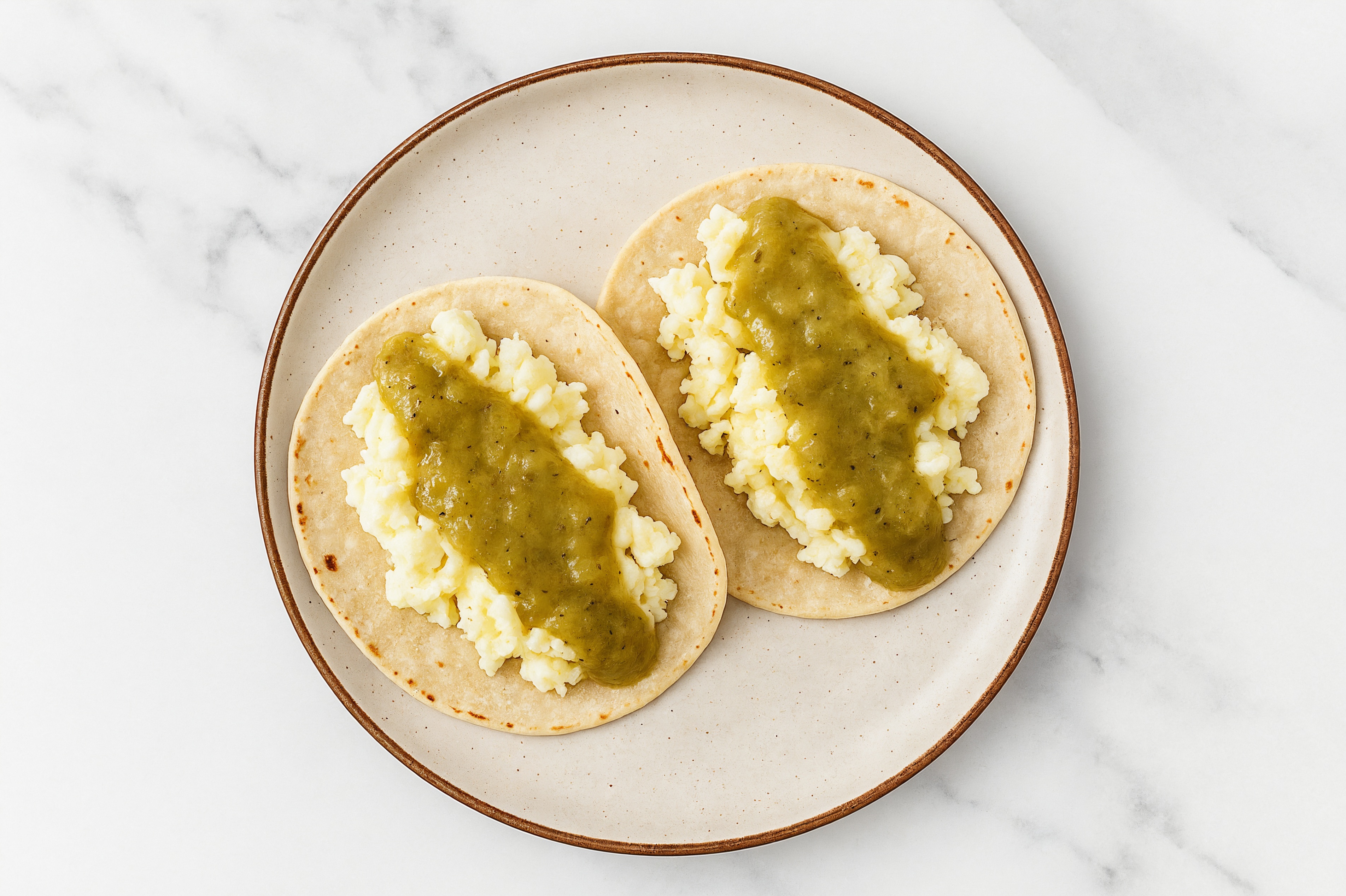Spicy Green Chile Egg White Taco