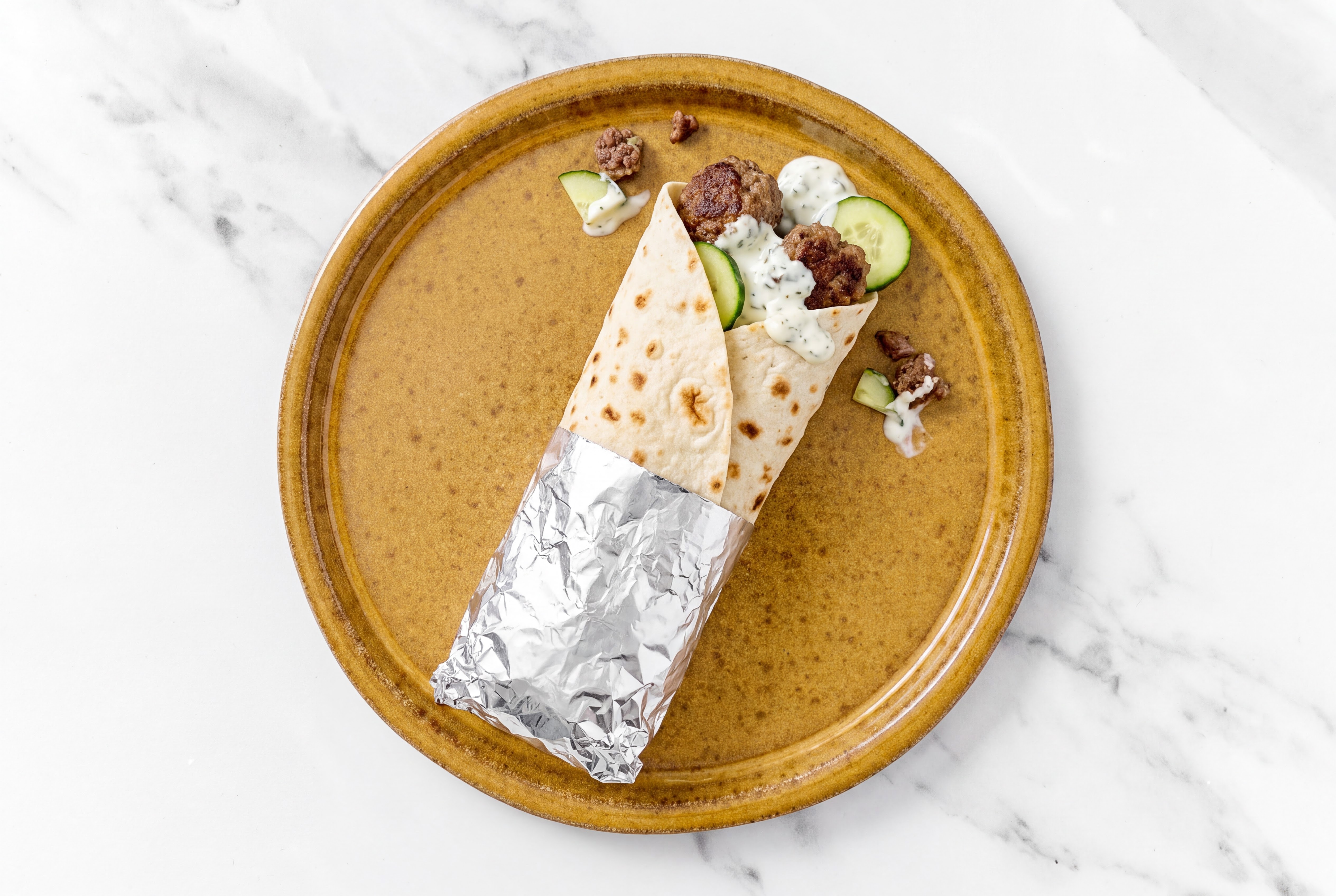 93/7 Lean Ground Beef Meatball Kofta Wrap