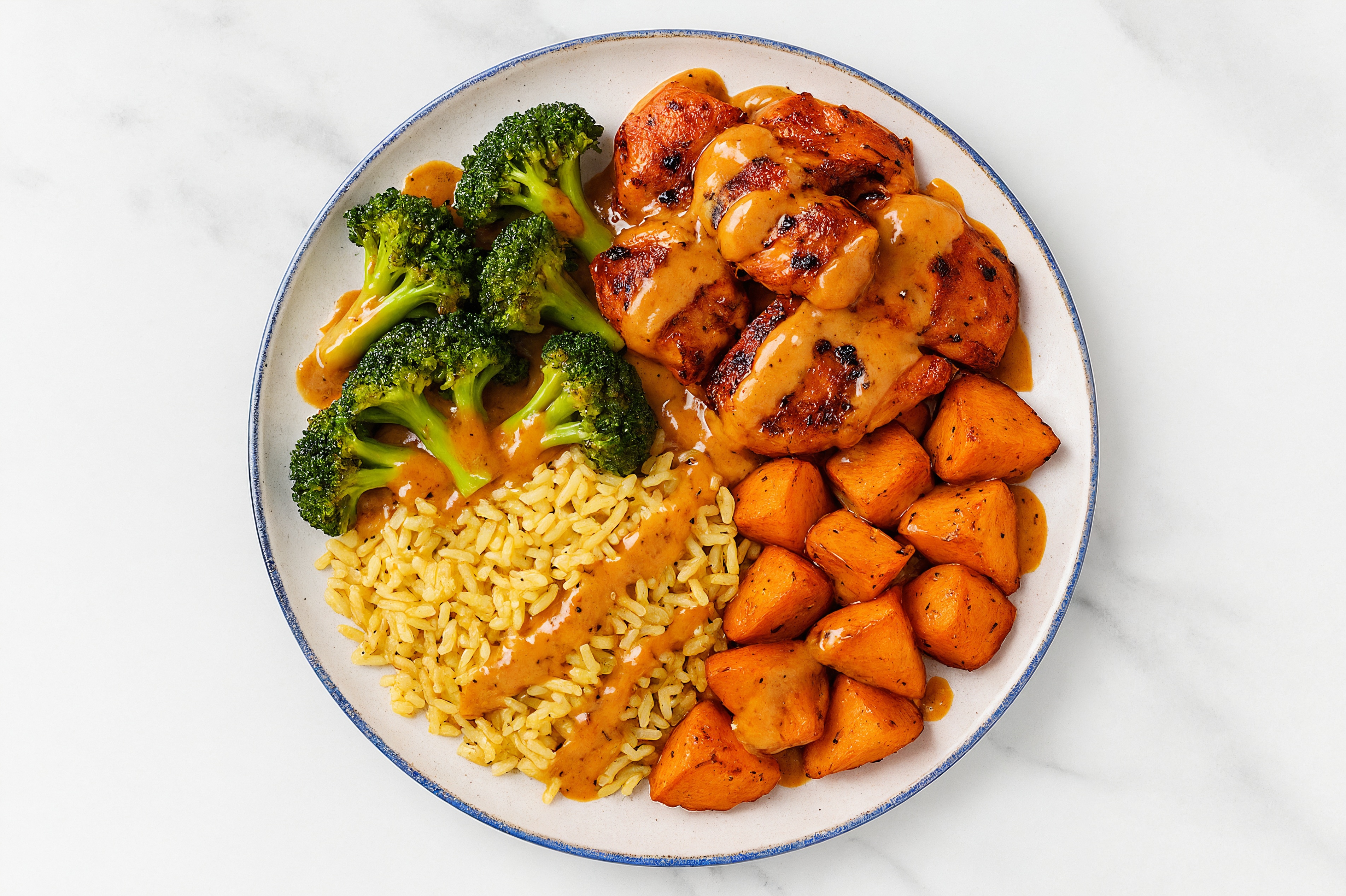 Classic Chicken Dinner with Garlicky Smoky BBQ Dipping Sauce