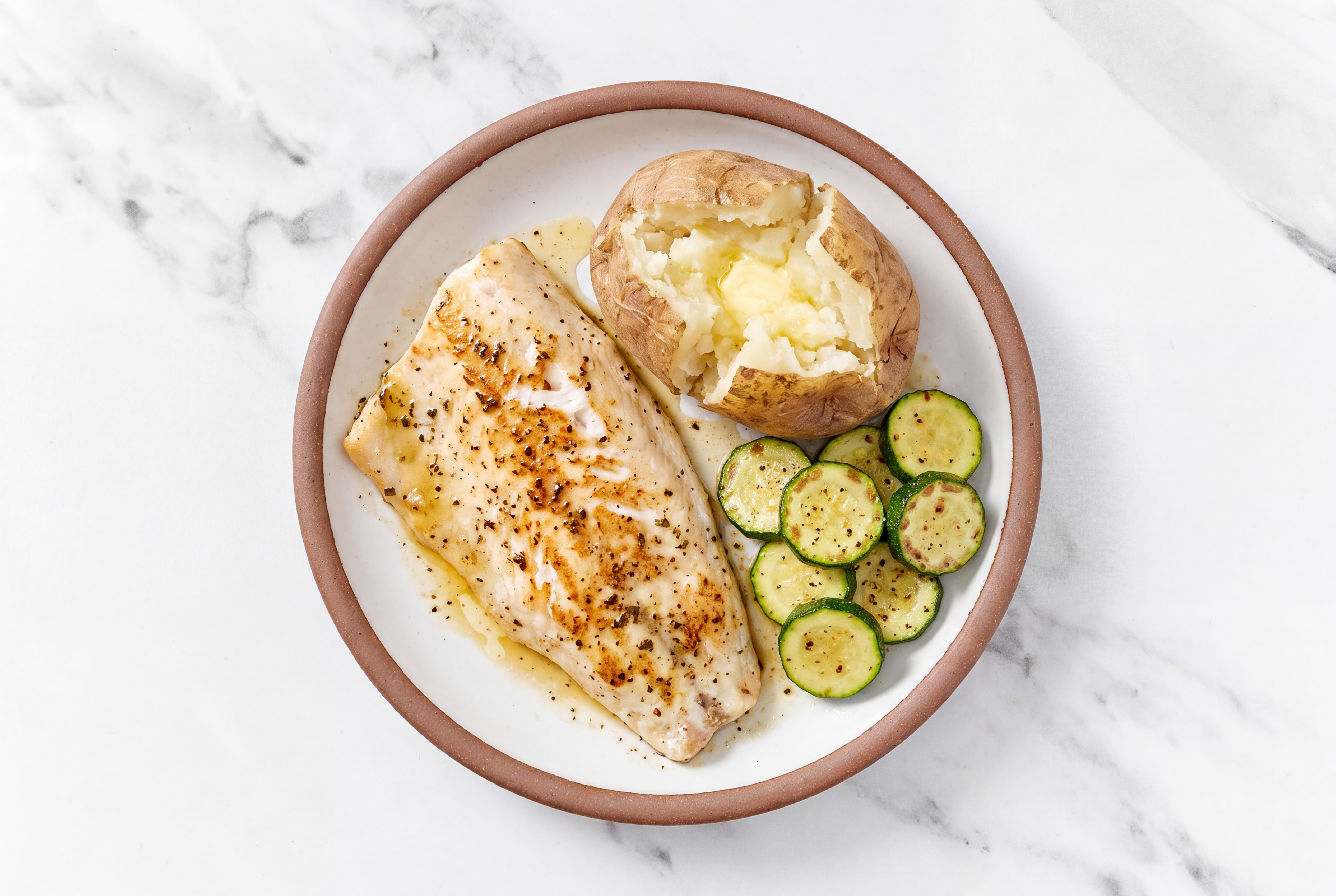 Roasted Honey Herb Steelhead Trout with Zucchini