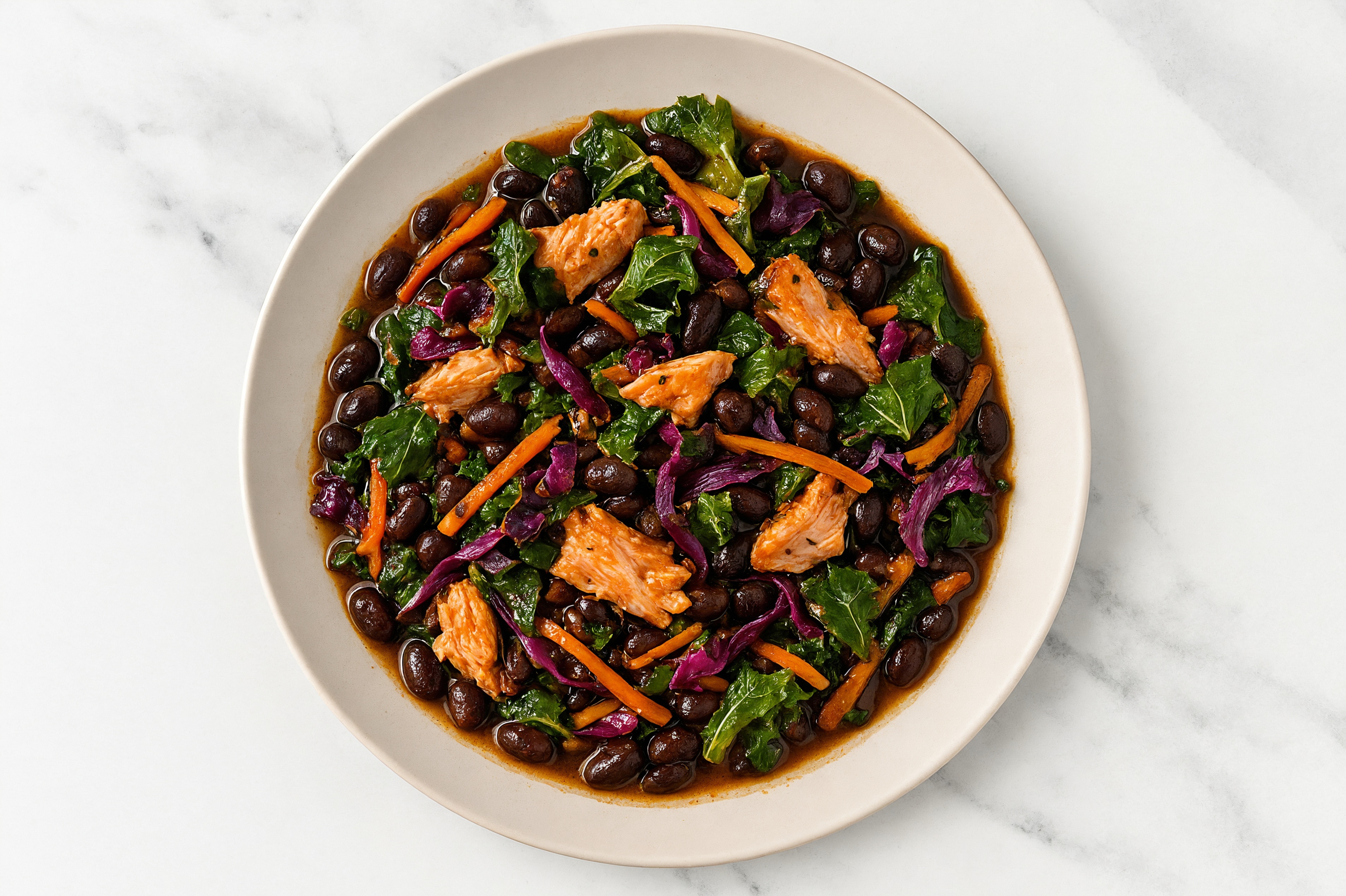 Salmon & Black Bean Stew with Veggies