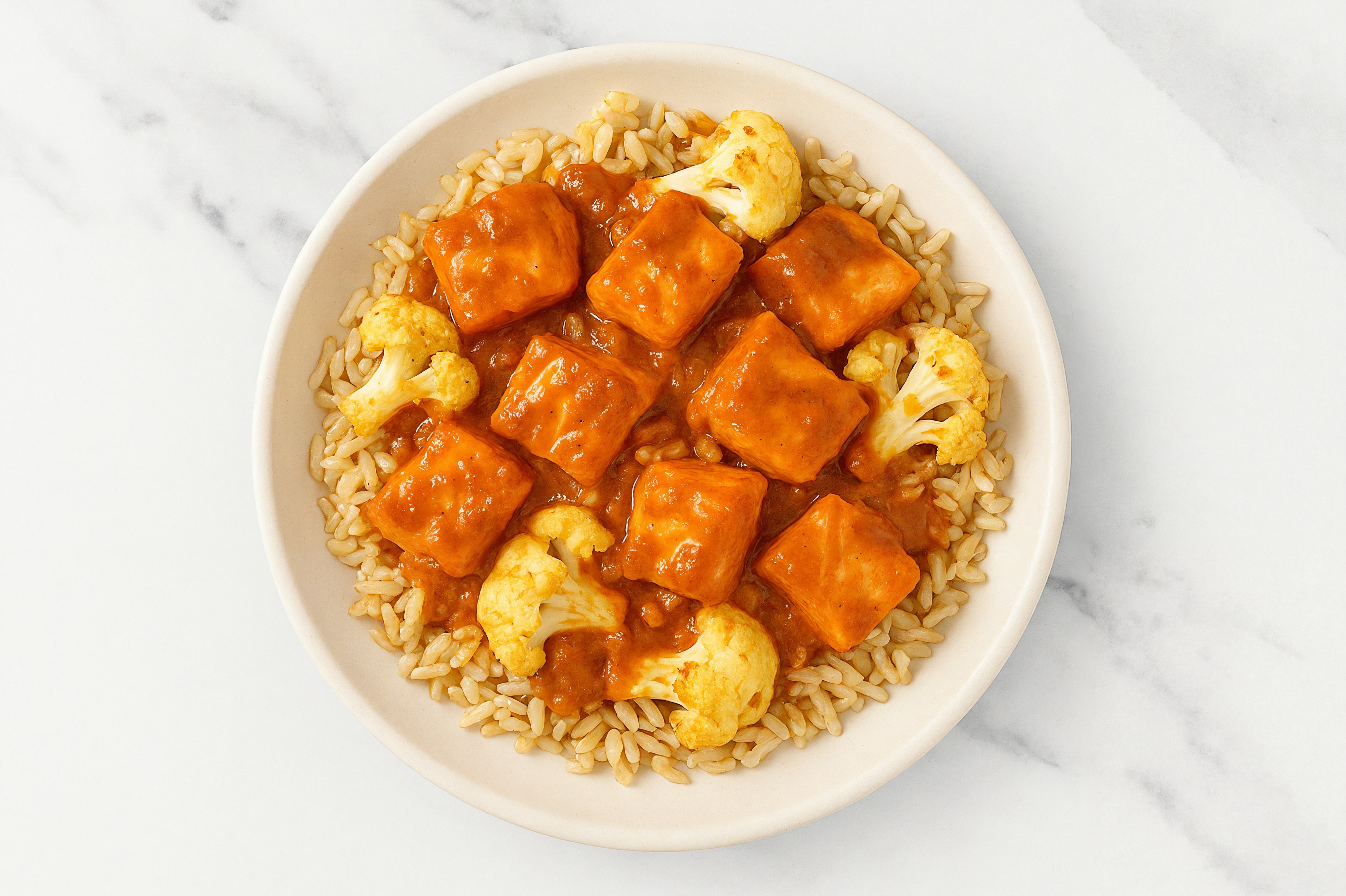Salmon Tikka Masala over Brown Rice